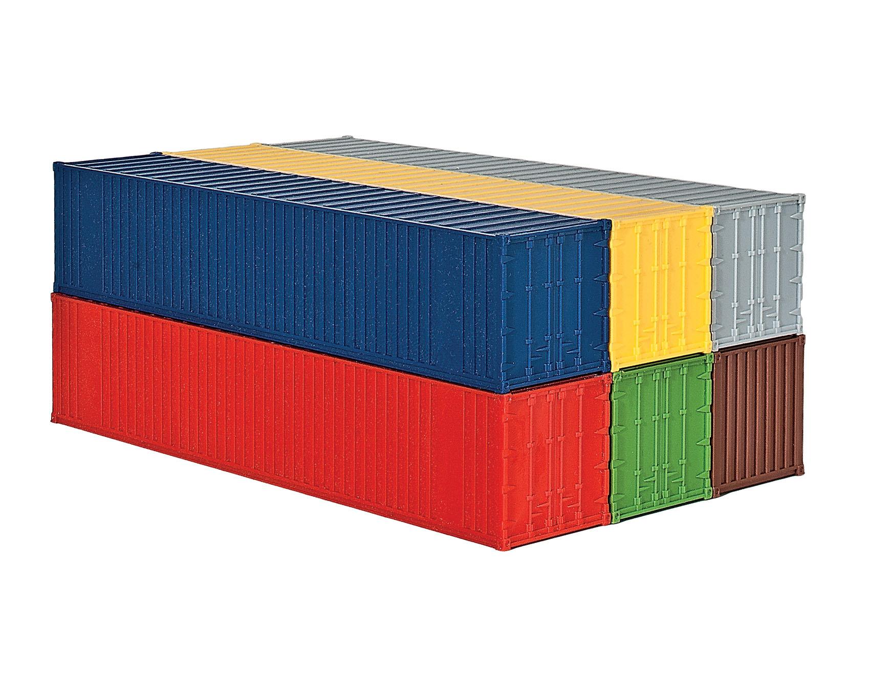 kibri - H0 40-Fuß-Container, 6 Stück
