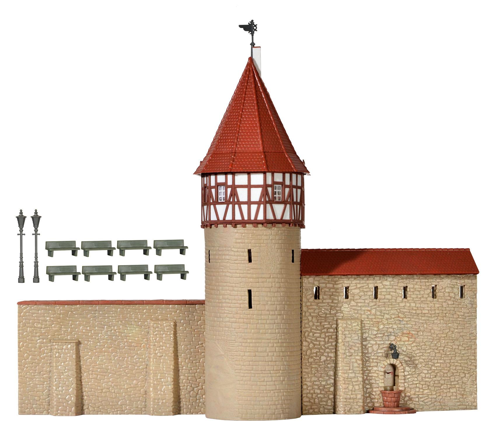 Produktbild Kibri 38914 - H0 Stadtmauer mit Fachwerkturm in Weil 3 von 4