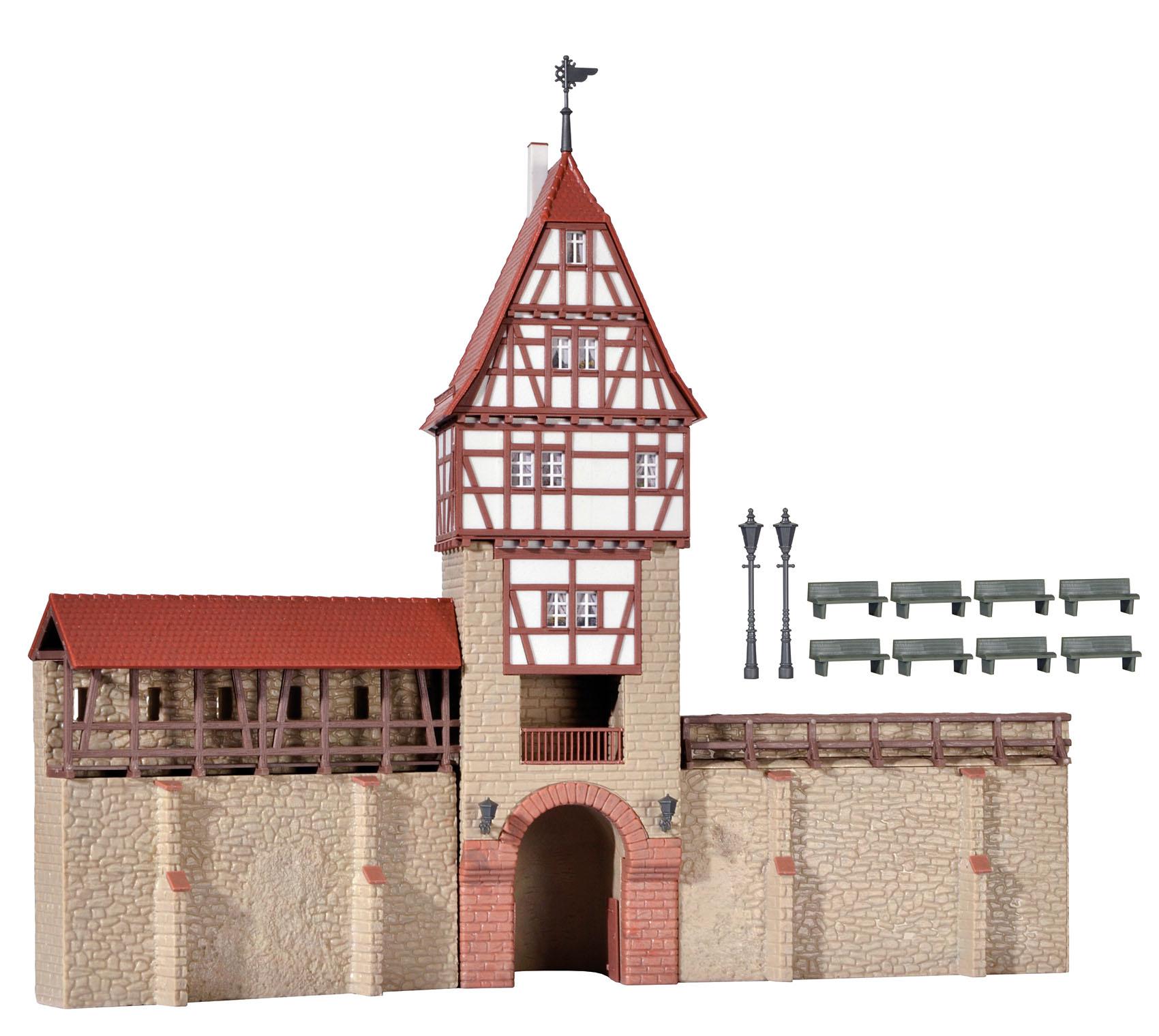 Kibri 38914 - H0 Stadtmauer mit Fachwerkturm in Weil