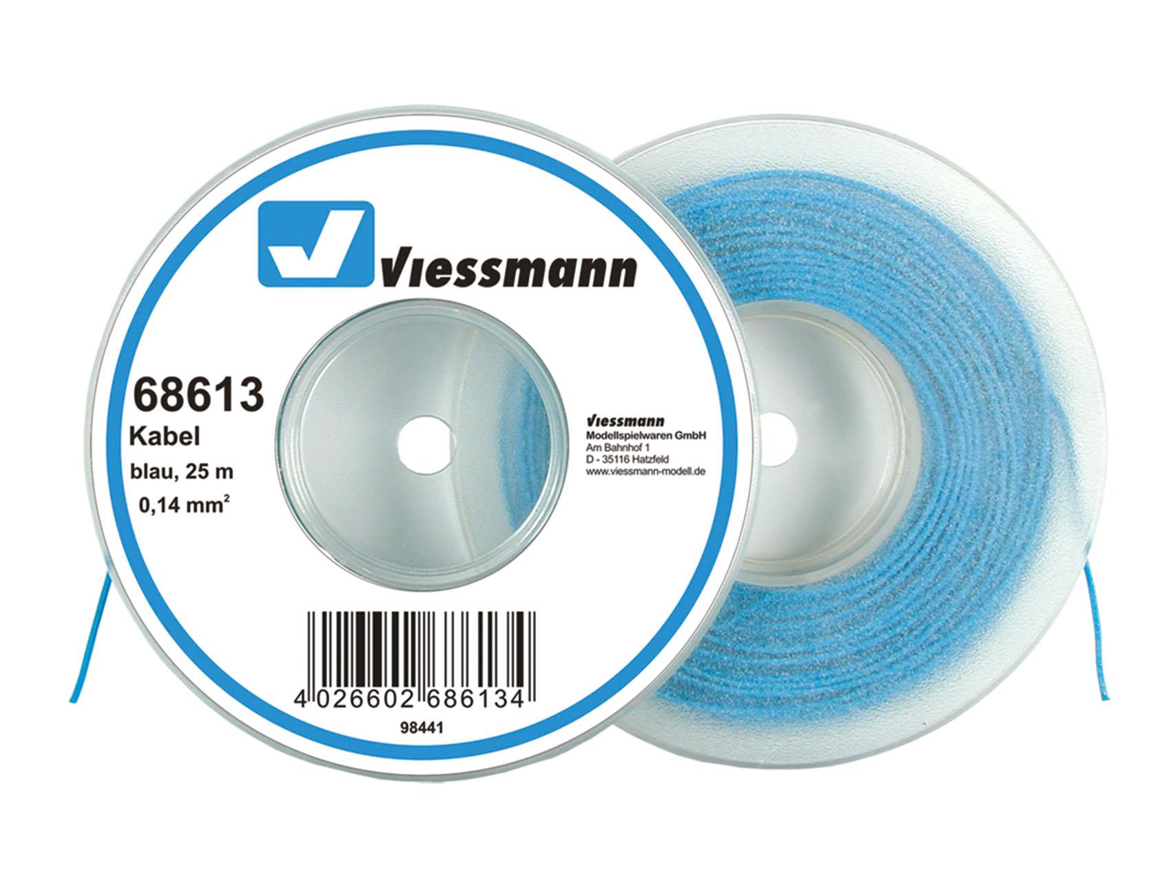 Viessmann - Kabel auf Abrollspule, 0,14 mm², blau, 25 m