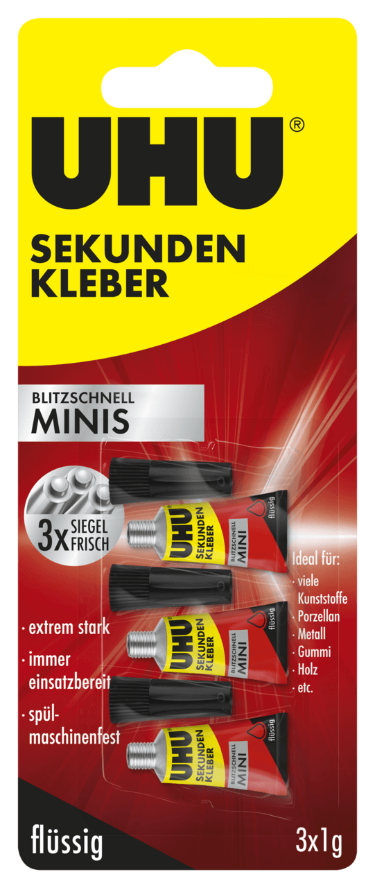 UHU Super Glue (Bleskovo rýchle) 3 x 1 g