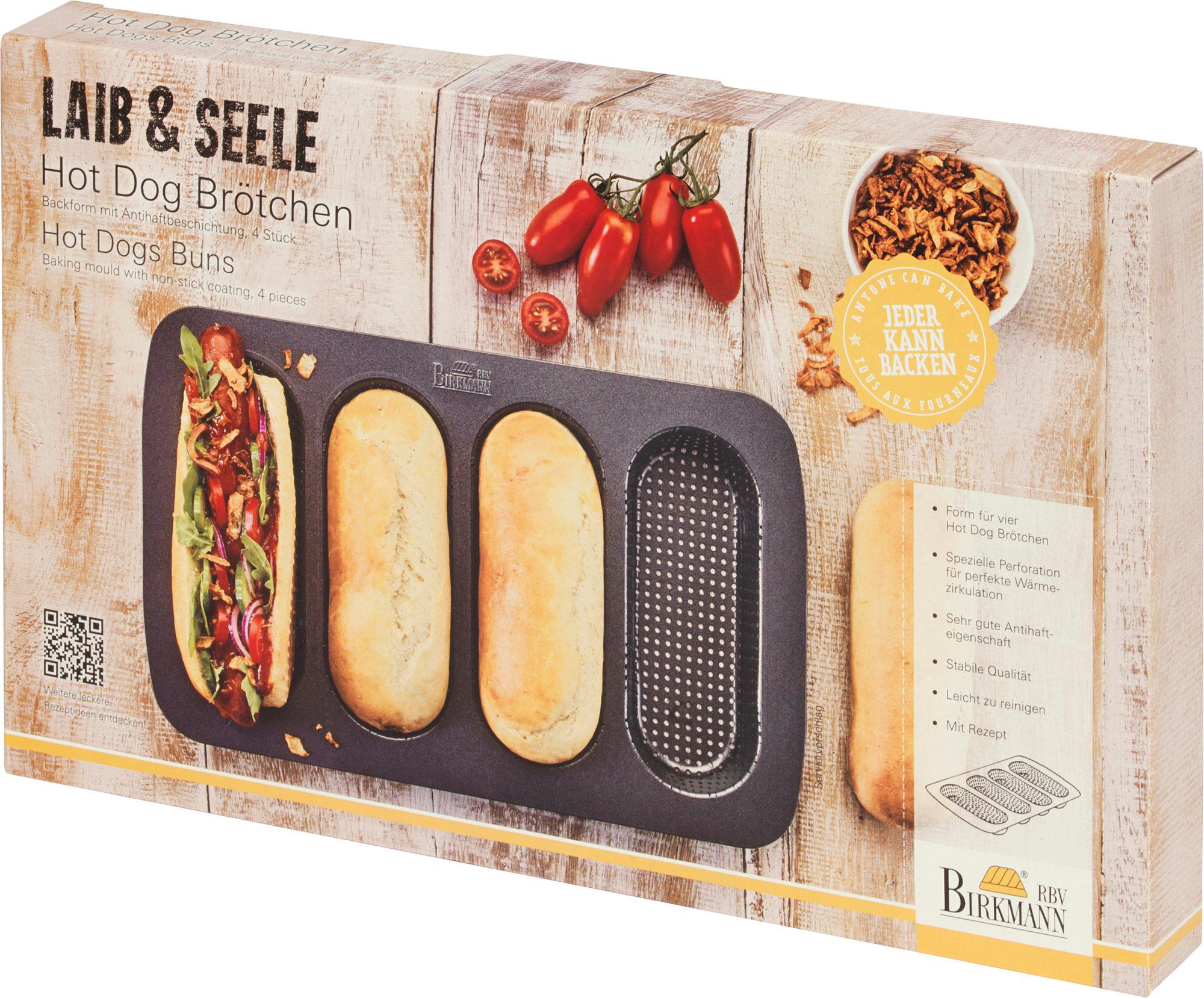 RBV BIRKMANN Backform Hot Dog Brötchen LAIB&SEELE 4er 35x22,5cm