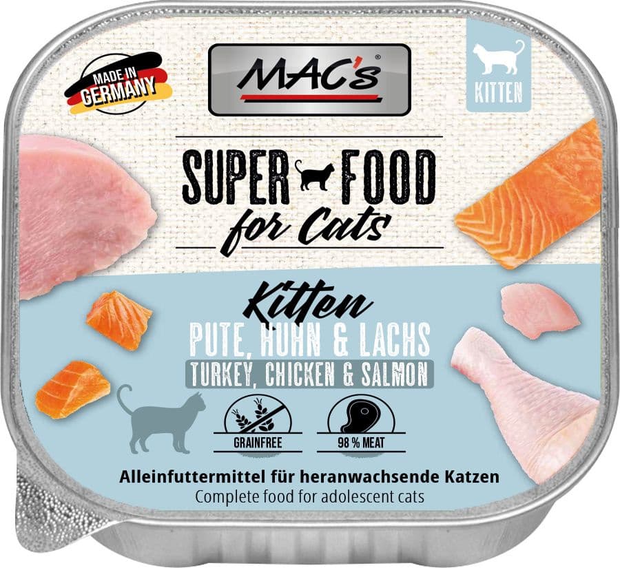 MAC's CAT Katzennassfutter Kitten Pute, Huhn, Lachs