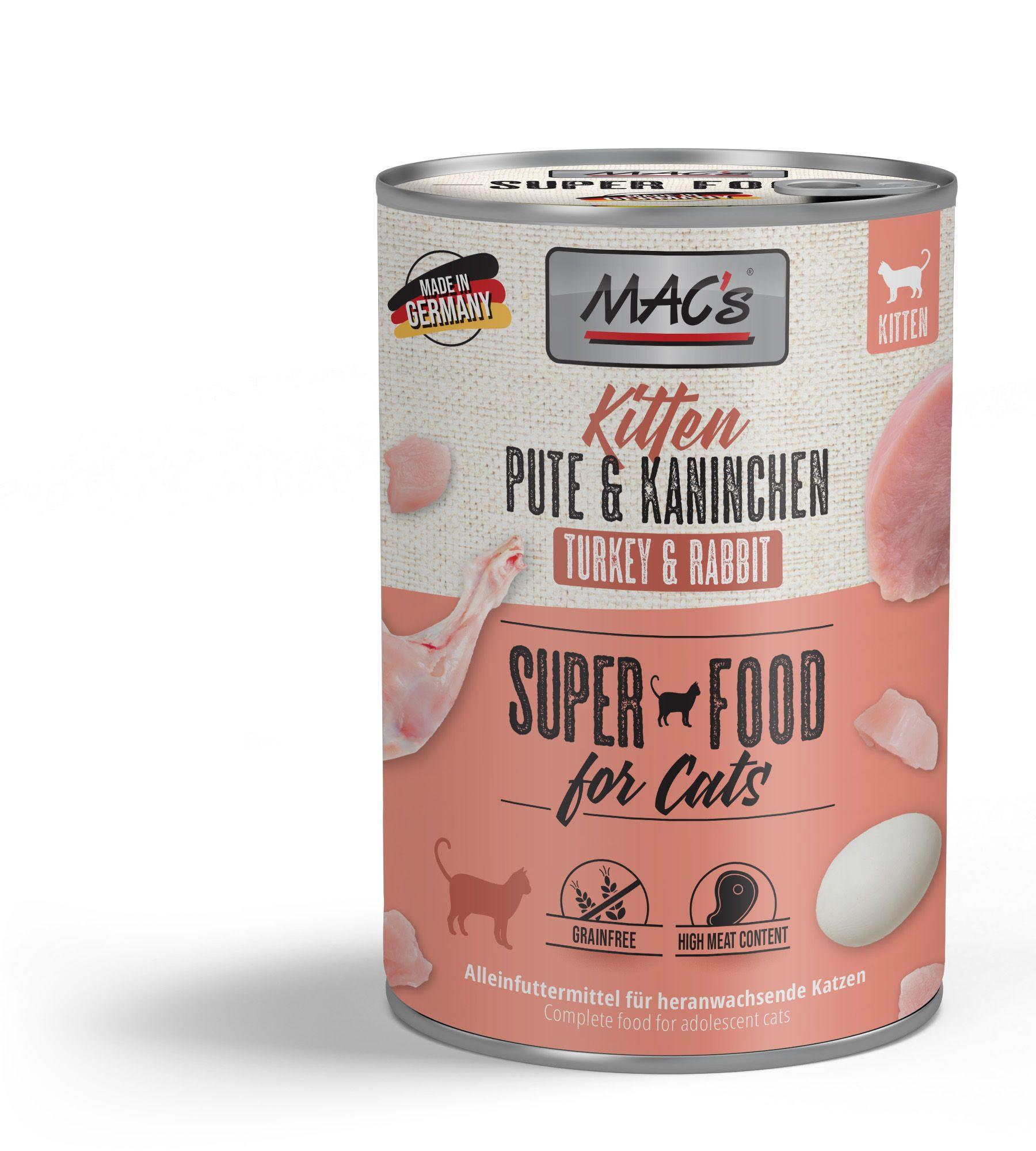 MAC's CAT Katzennassfutter Kitten Pute&Kaninchen