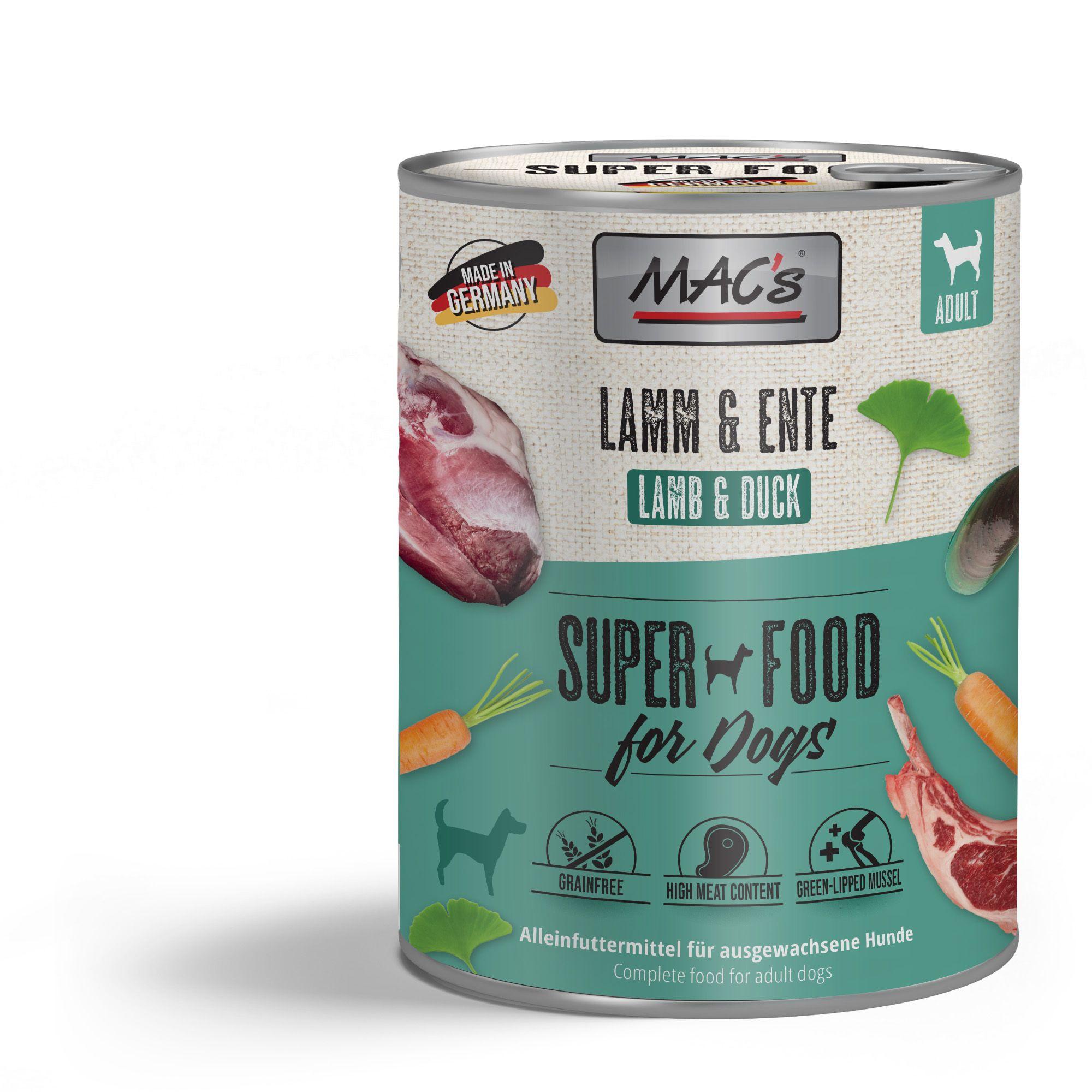 MAC's DOG Hundenassfutter Lamm&Ente