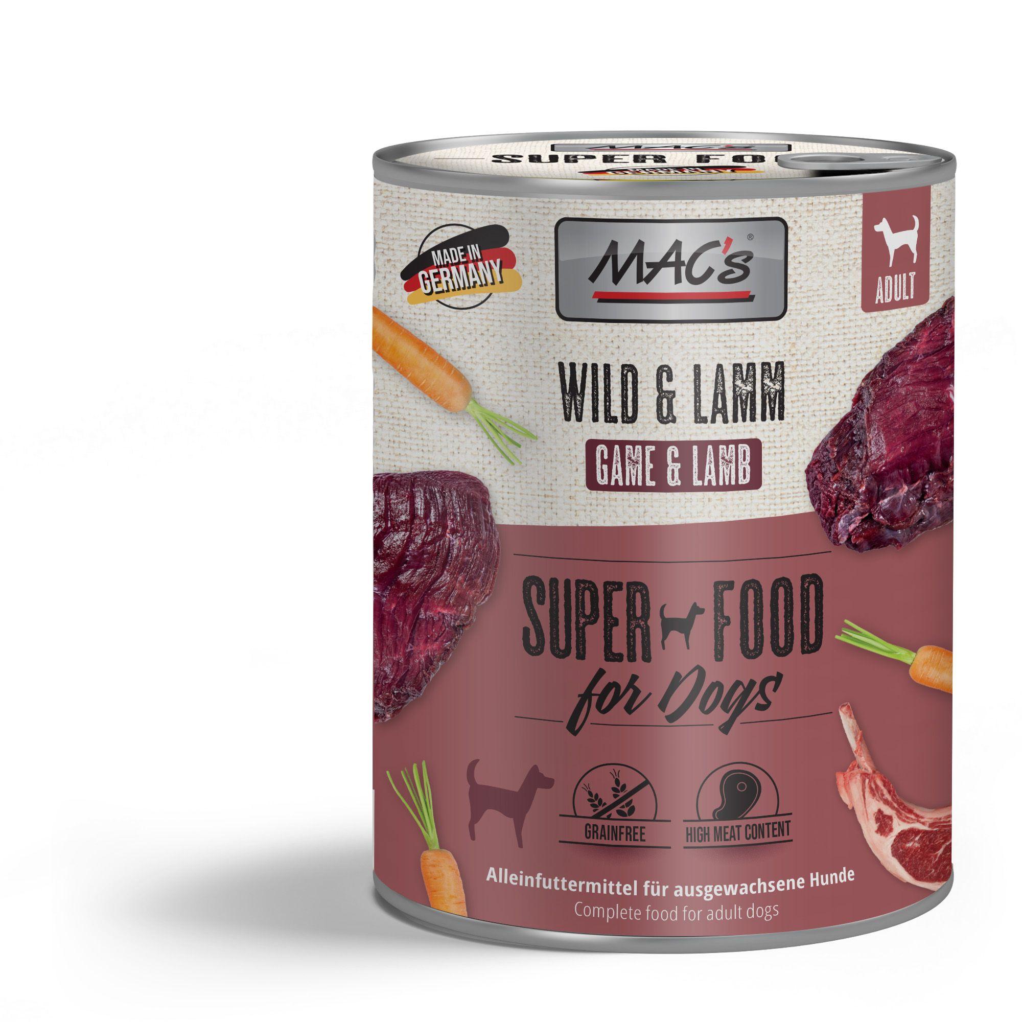 MAC's DOG Hundenassfutter Wild&Lamm