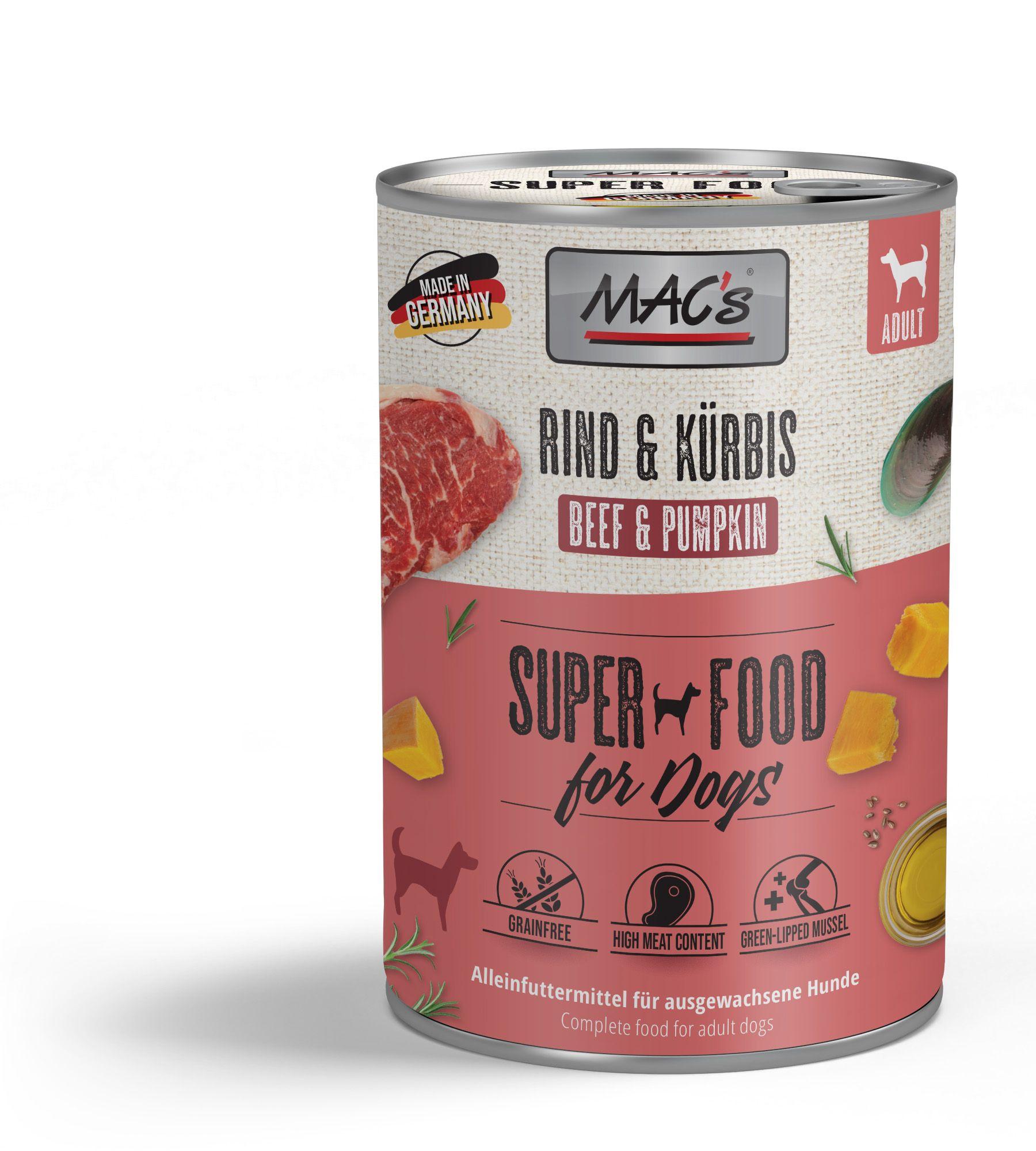 MAC's DOG Hundenassfutter Rind&Kürbis