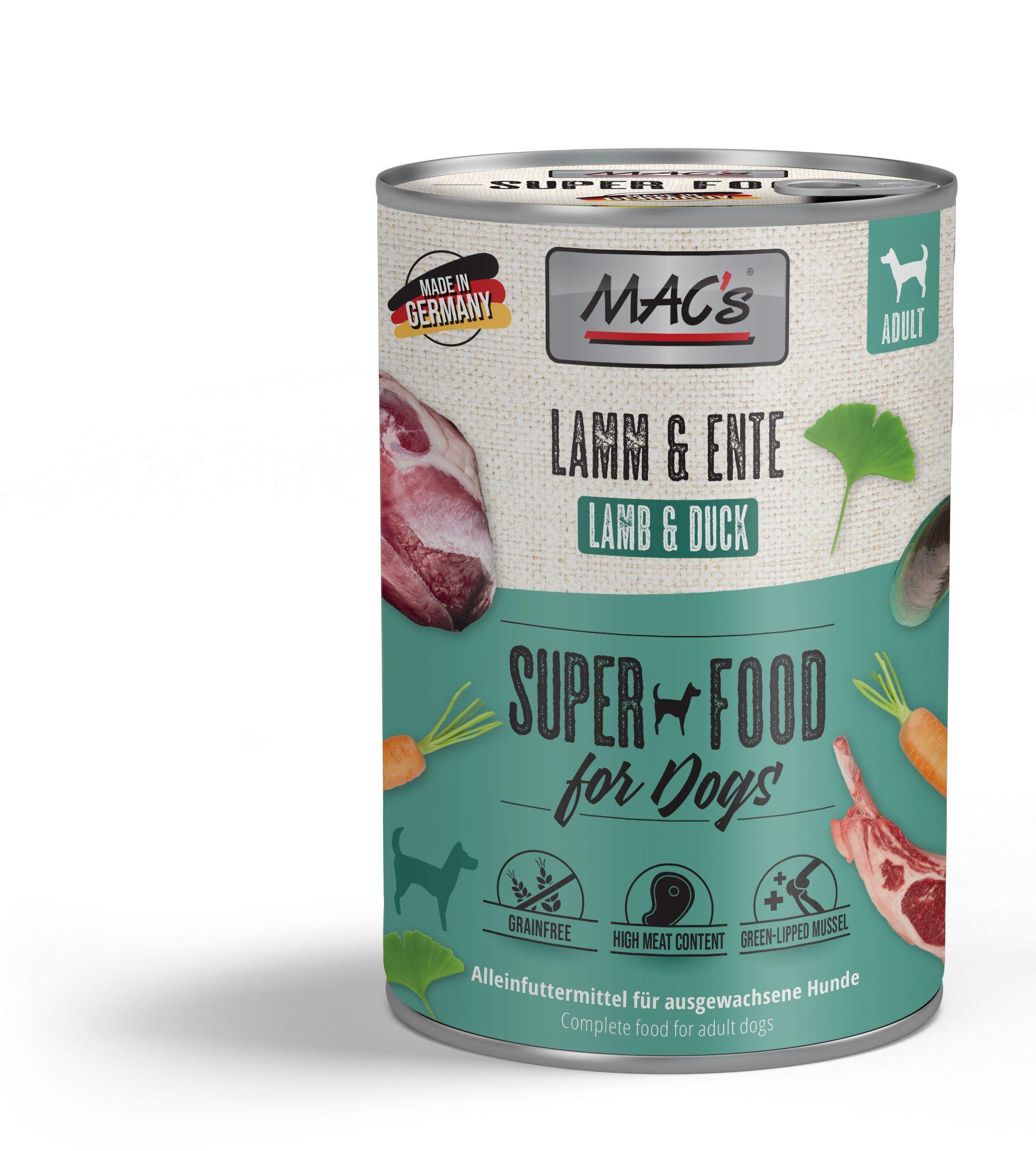 MAC's DOG Hundenassfutter Lamm&Ente