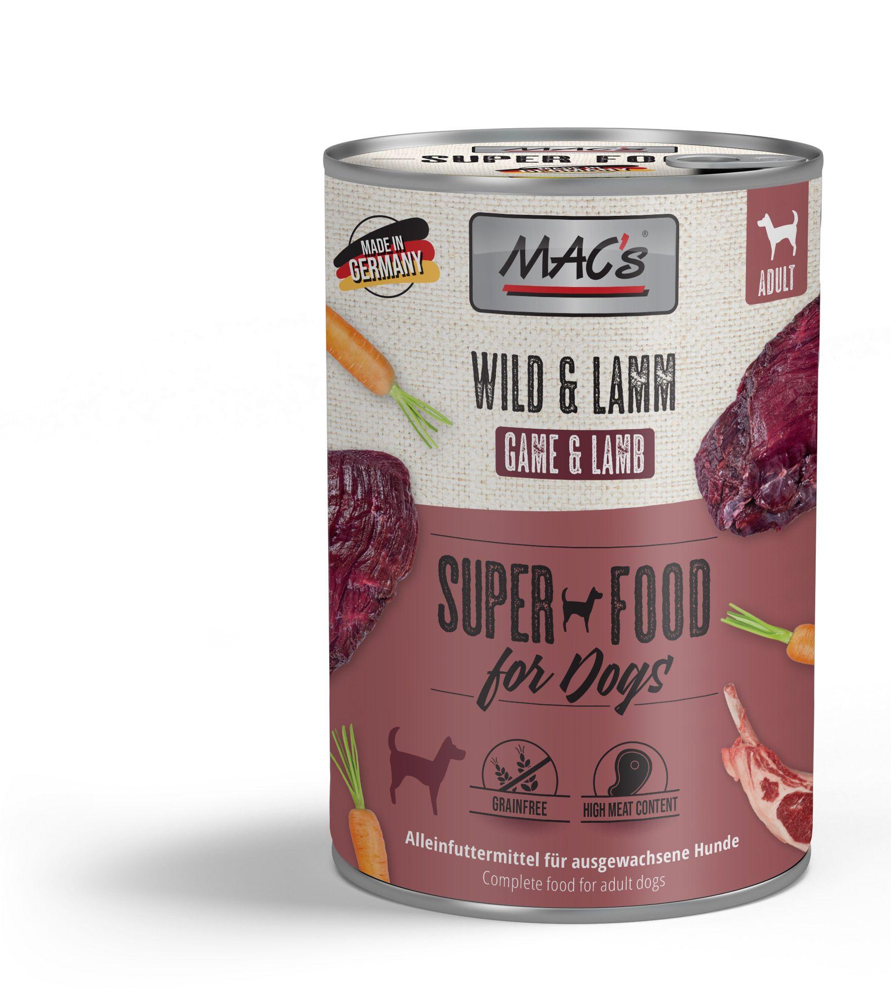 MAC's DOG Hundenassfutter Wild&Lamm