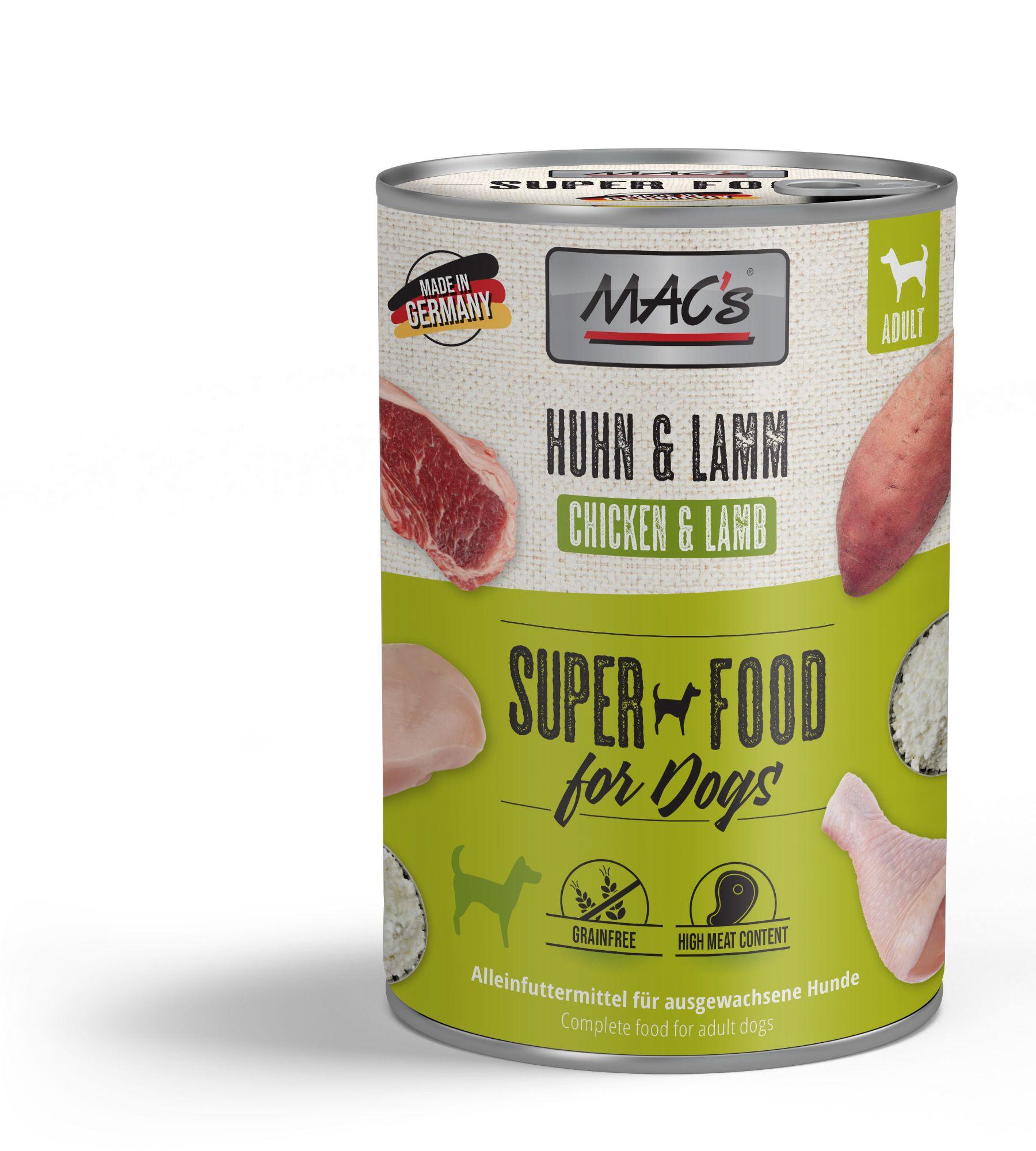 MAC's DOG Hundenassfutter Hühnchen&Lamm