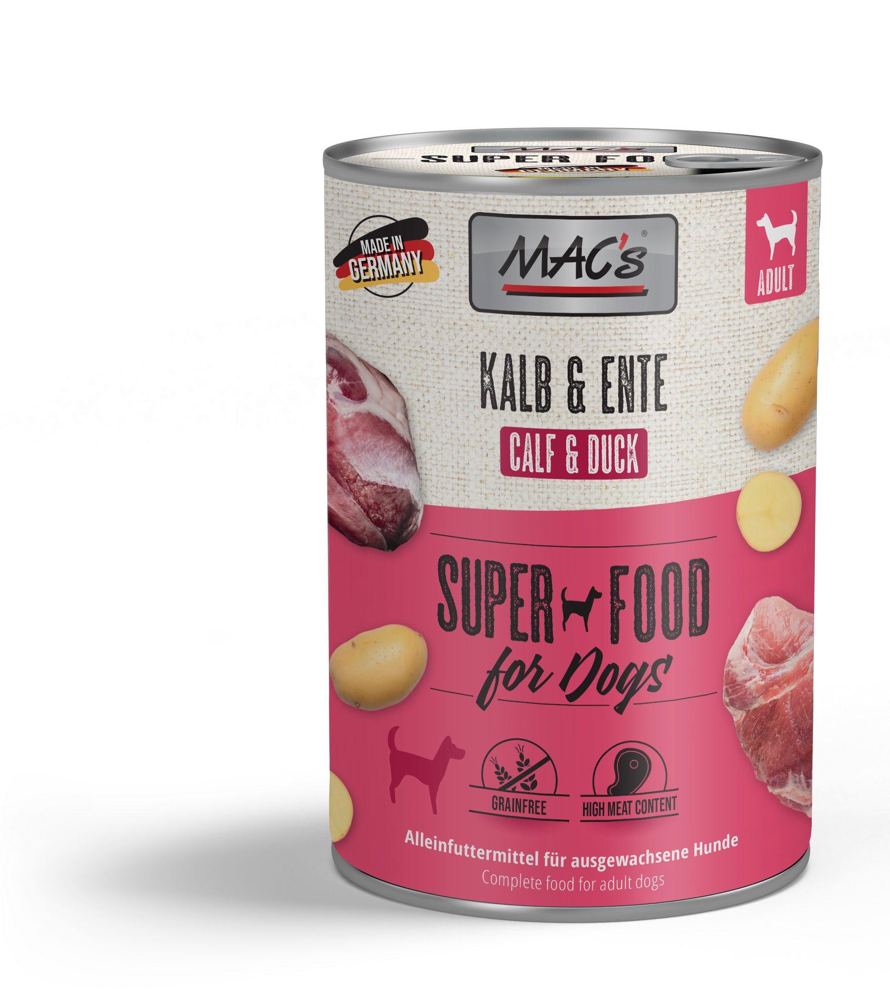 MAC's DOG Hundenassfutter Rentier, Rind&Gemüse