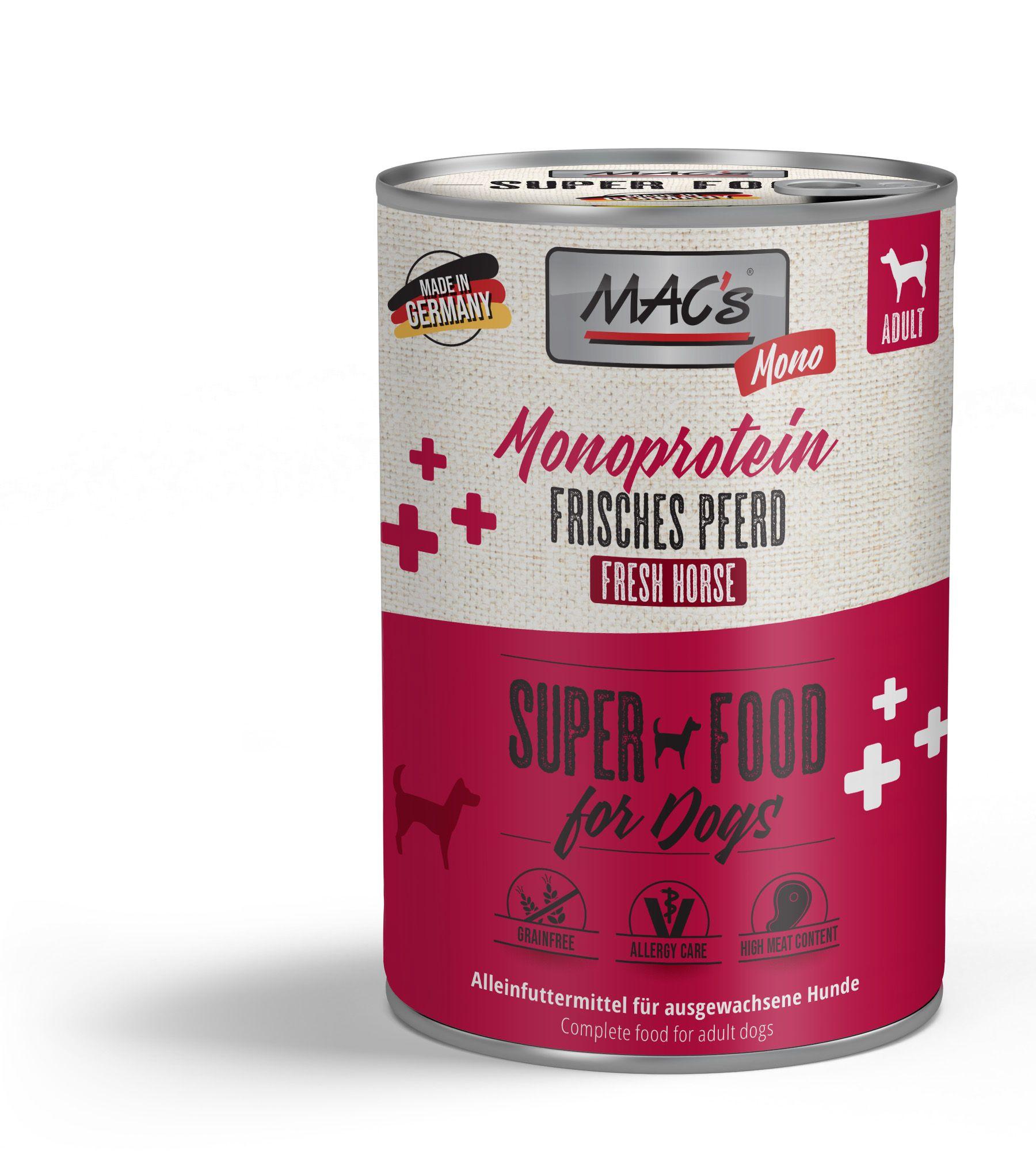 MAC's DOG Hundenassfutter Monoprotein Frisches Pferd