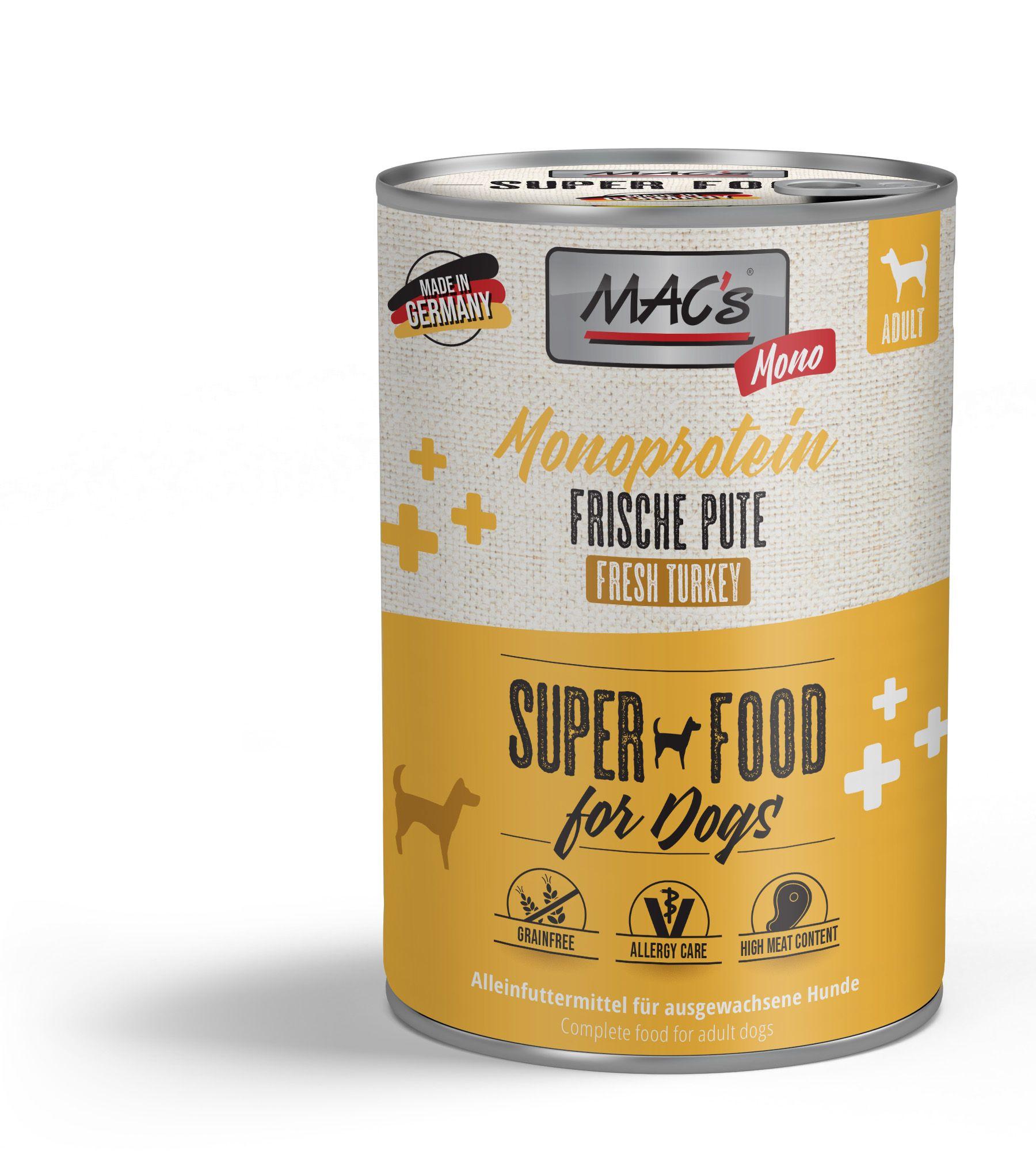 MAC's DOG Hundenassfutter Monoprotein Frische Pute