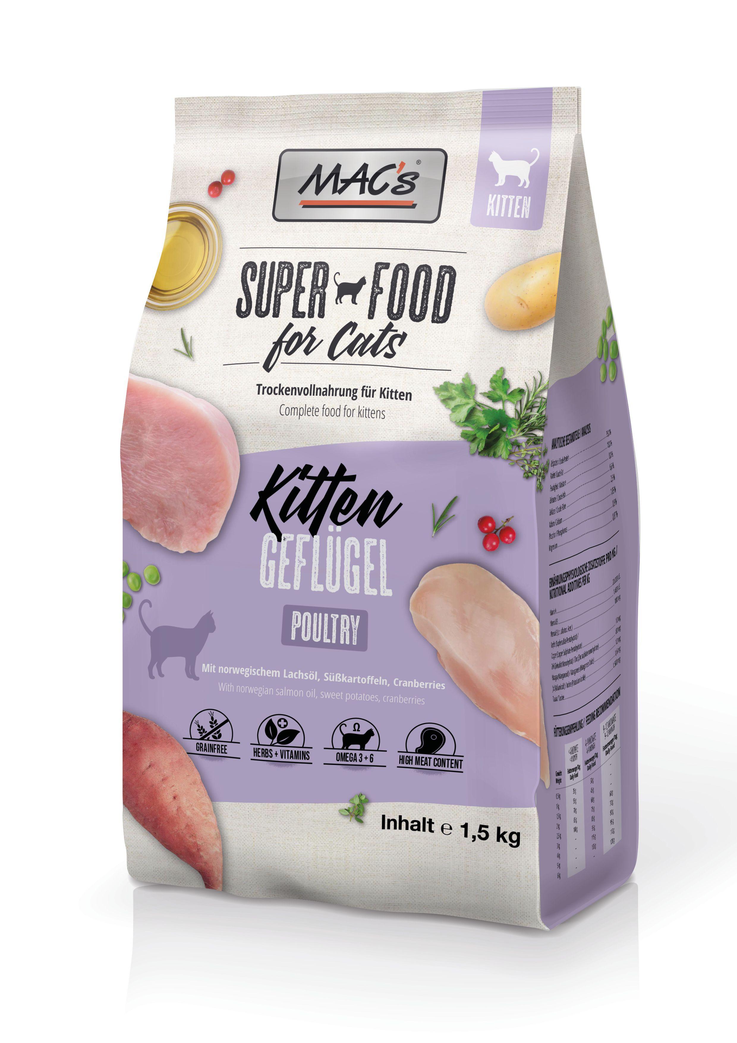 MAC's CAT Katzentrockenfutter Kitten Geflügel