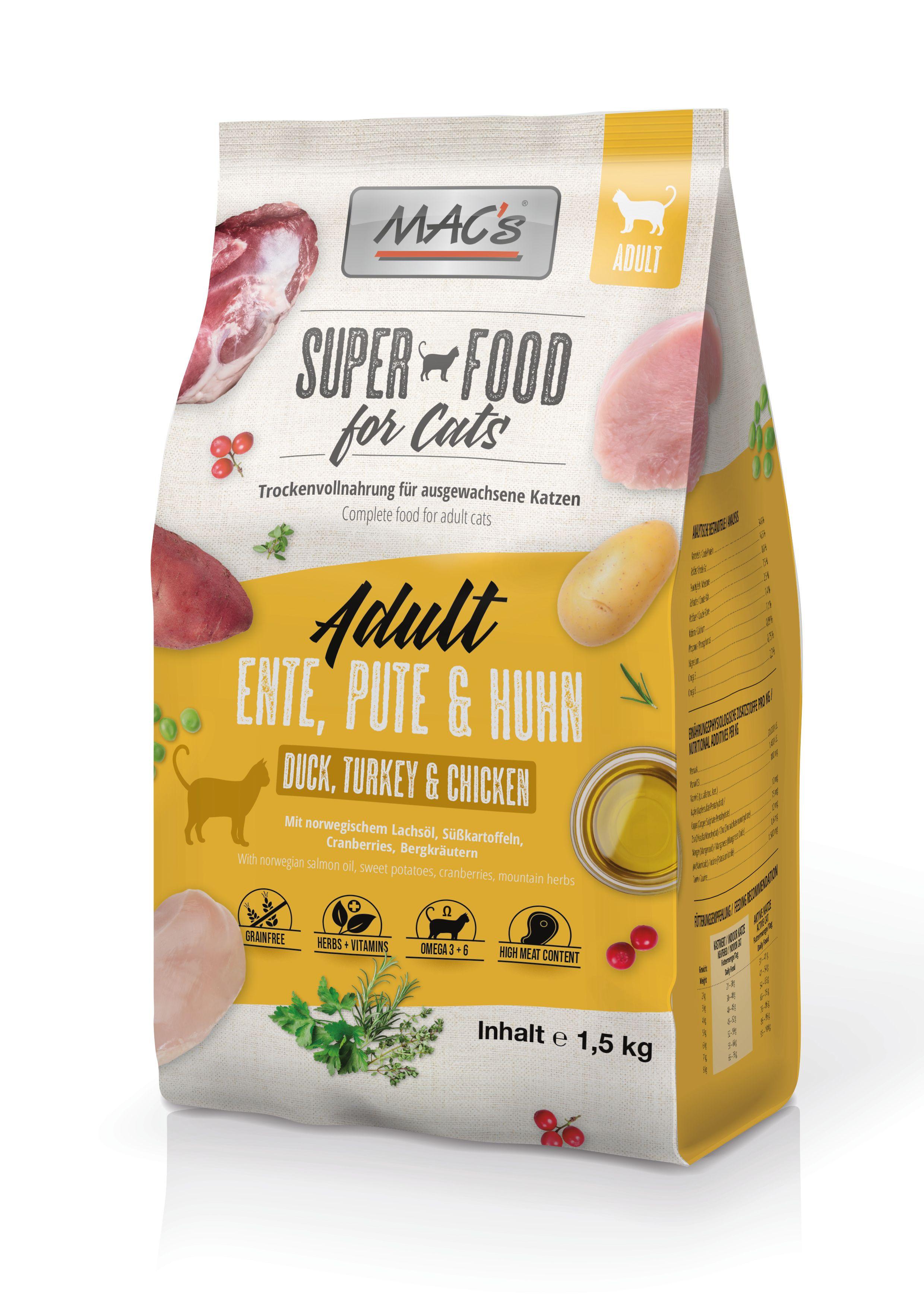 MAC's CAT Katzentrockenfutter Ente, Pute&Huhn