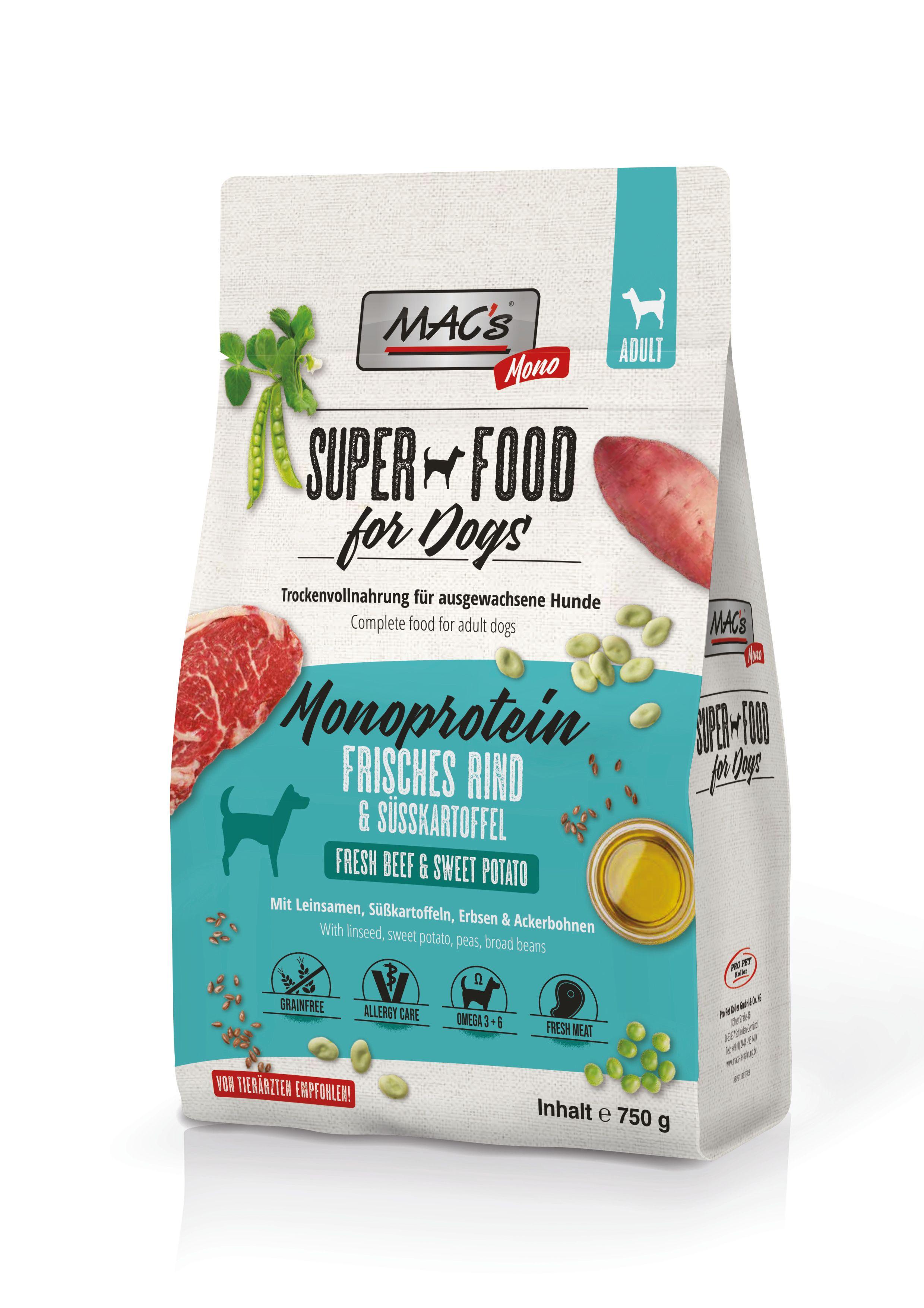 MAC's DOG Hundetrockenfutter Mono frisches Rind