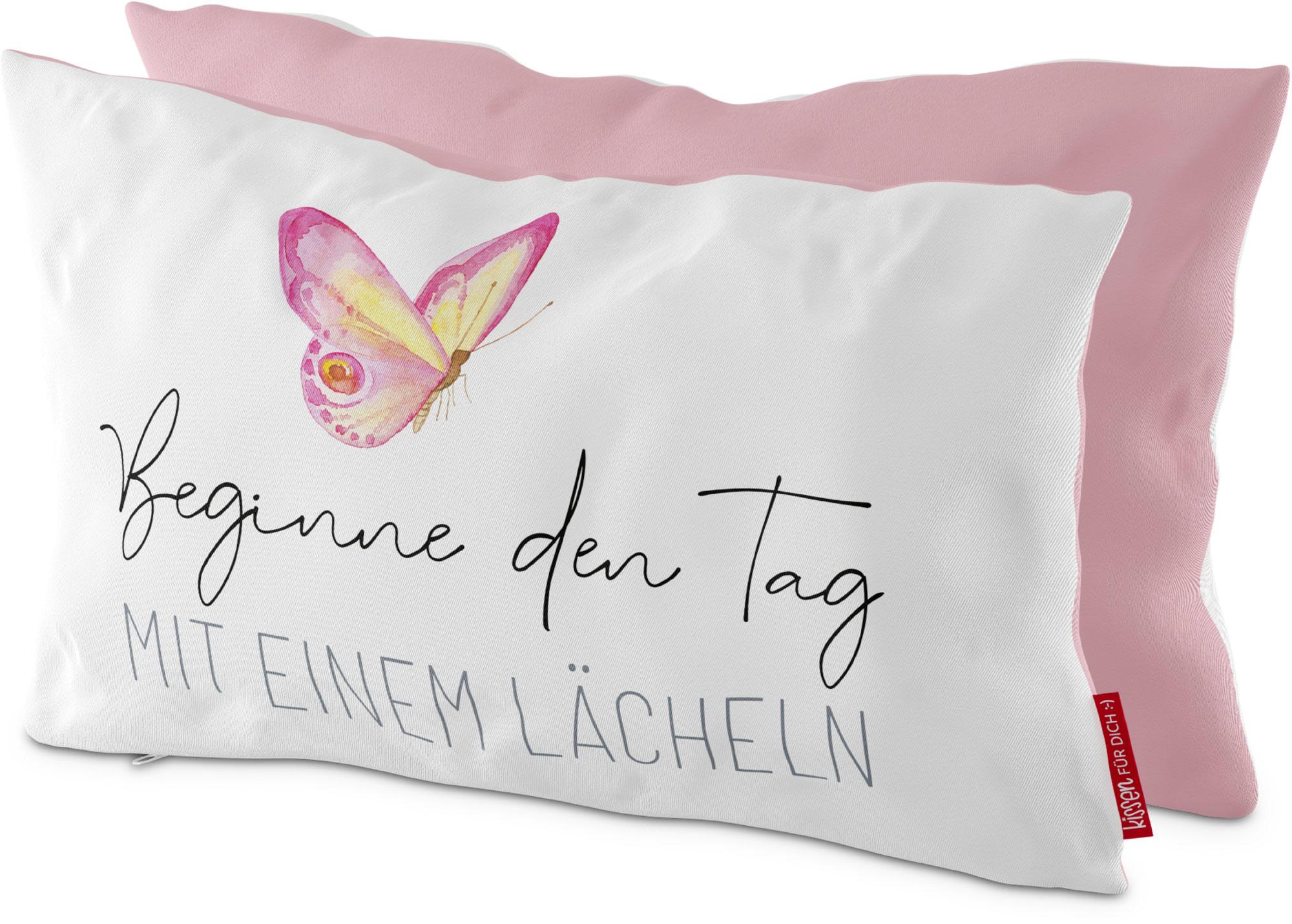 Geschenk für Dich Kissen Engel Beginne den Tag mit einem Lächeln