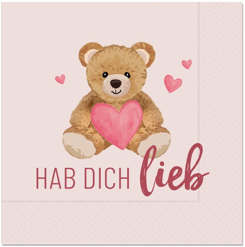 Geschenk für Dich Servietten Hab Dich lieb 33x33cm