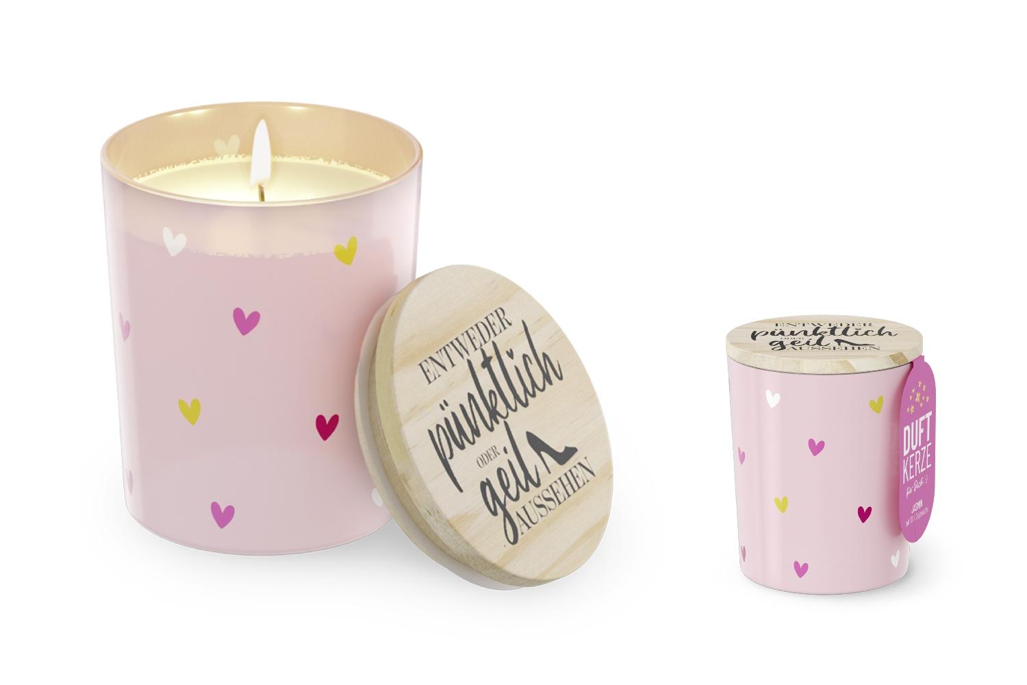 Geschenk für Dich Duftkerze Entweder pünktlich oder geil aussehen