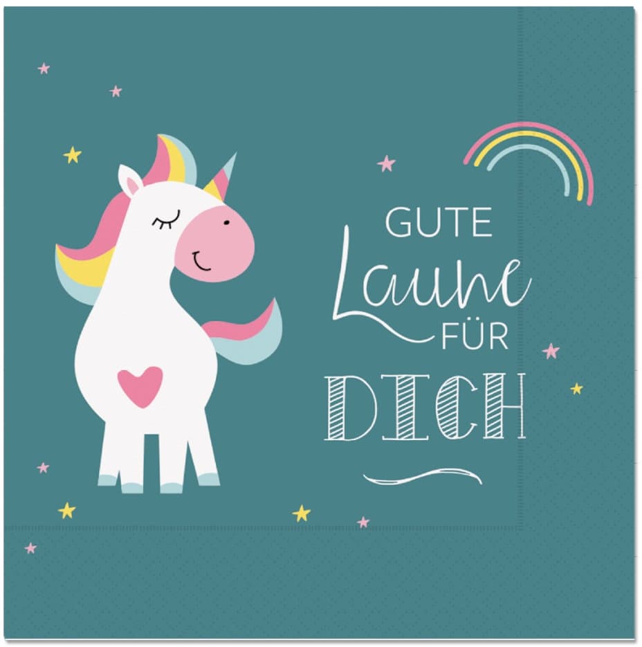Geschenk für Dich Serviette Unicorn 33x33cm