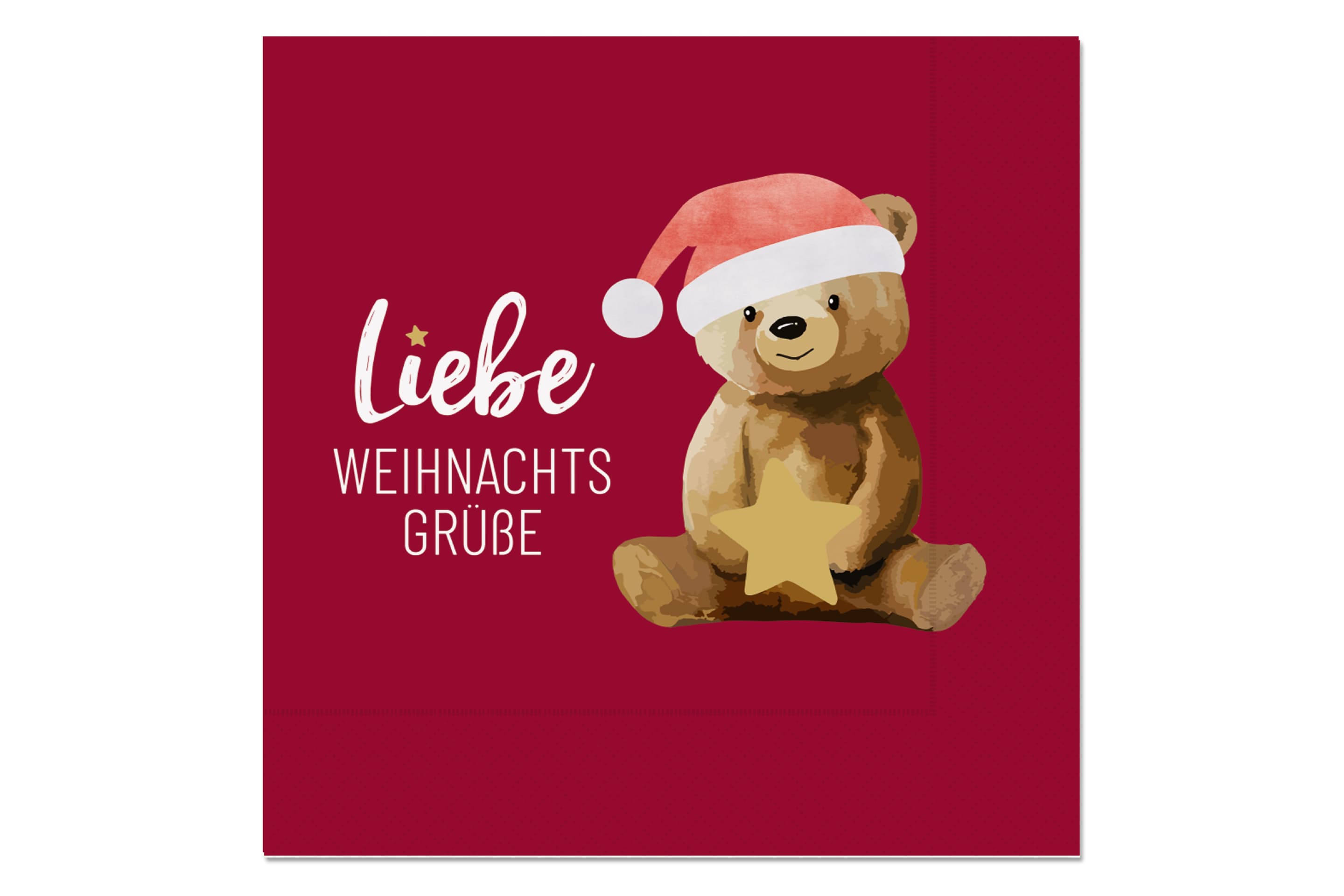 Geschenk Für Dich Serviette Bär Liebe Weihnachtsgrüße 33x33cm
