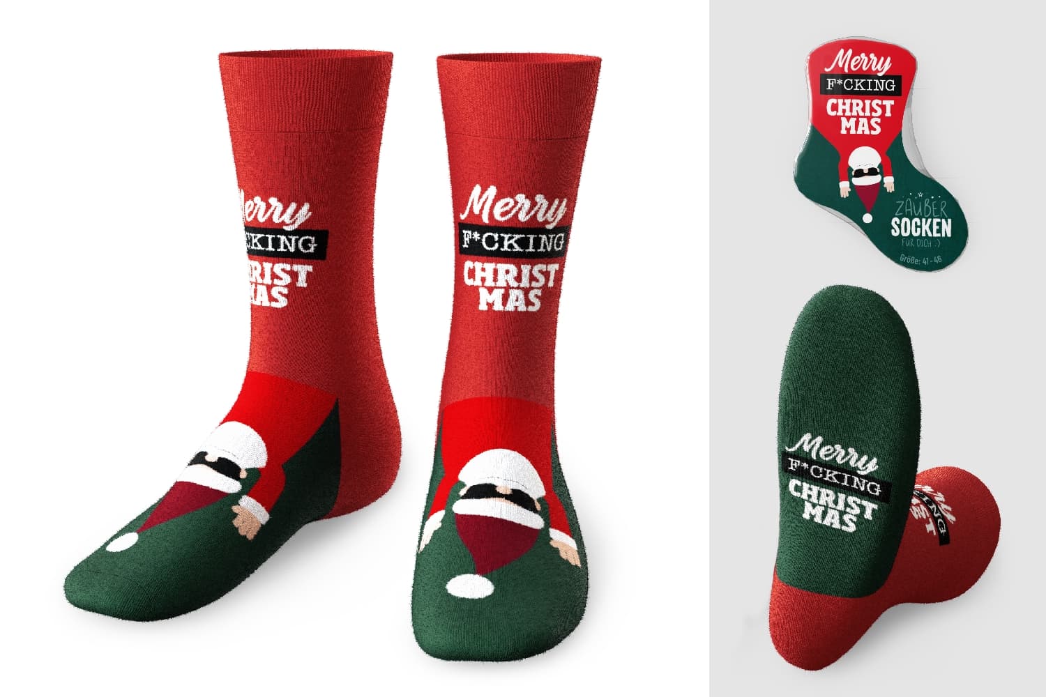 Geschenk für Dich Zaubersocken Merry F*cking Christmas