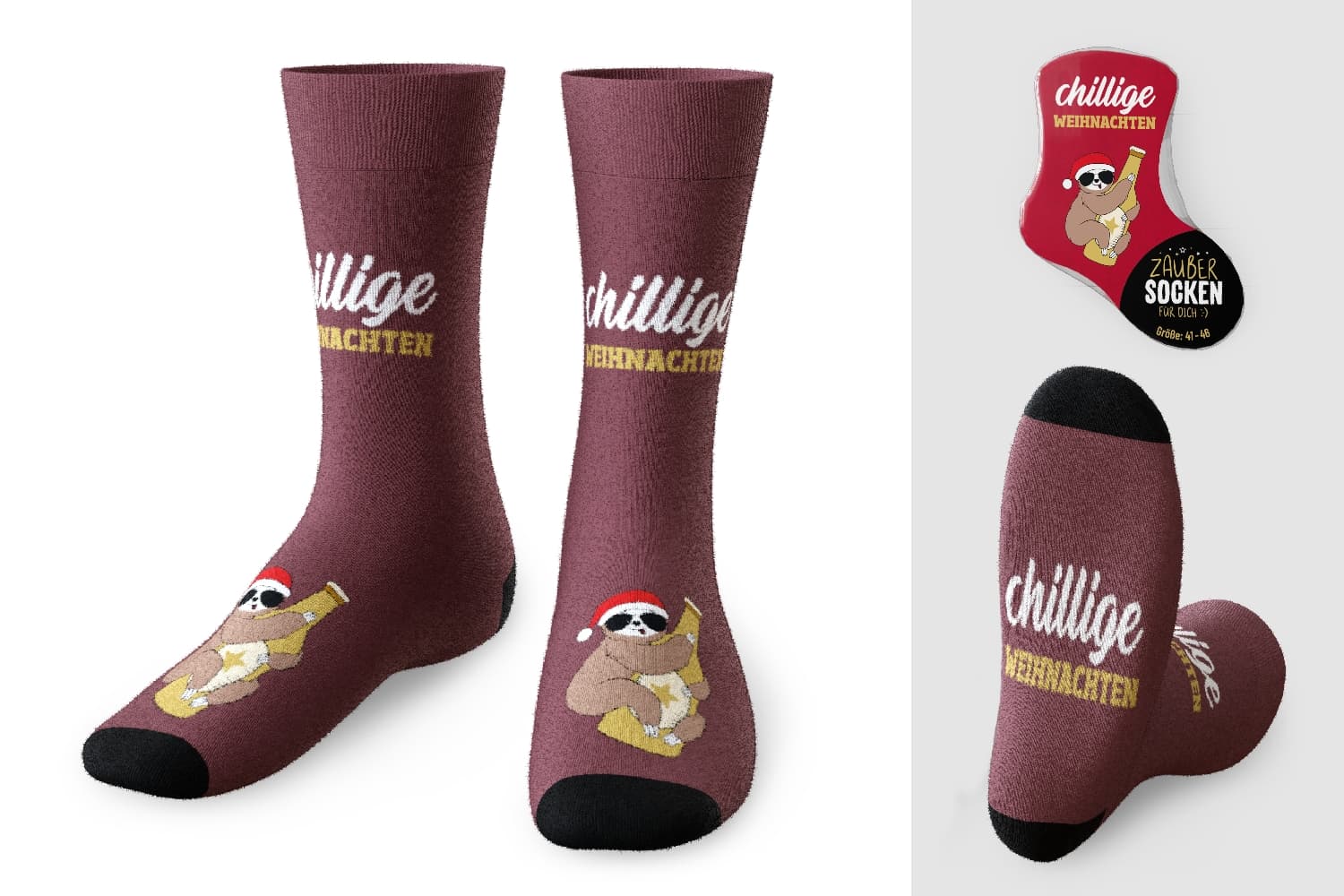 Geschenk für Dich Zaubersocken Chillige Weihnachten