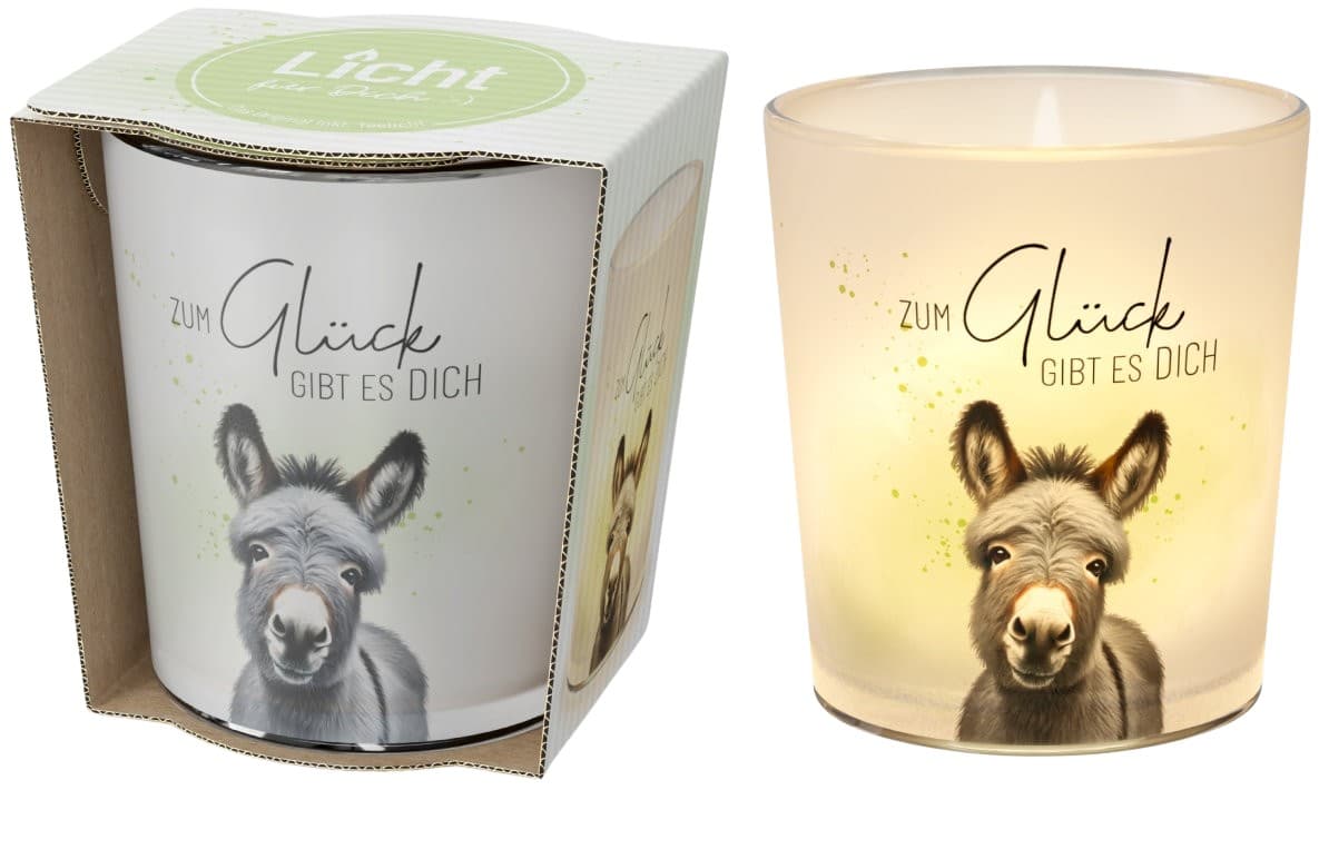 Geschenk für Dich Windlicht Zum Glück gibt es dich