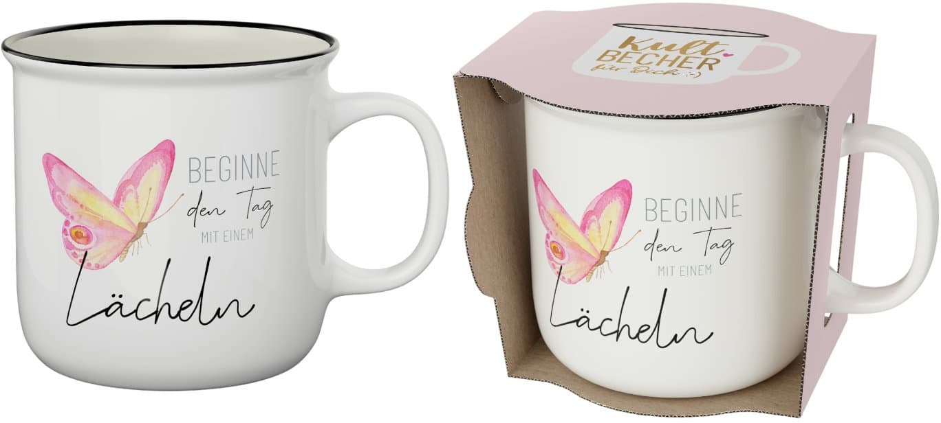 Geschenk für Dich Kultbecher Beginne den Tag mit einem lächeln 250ml