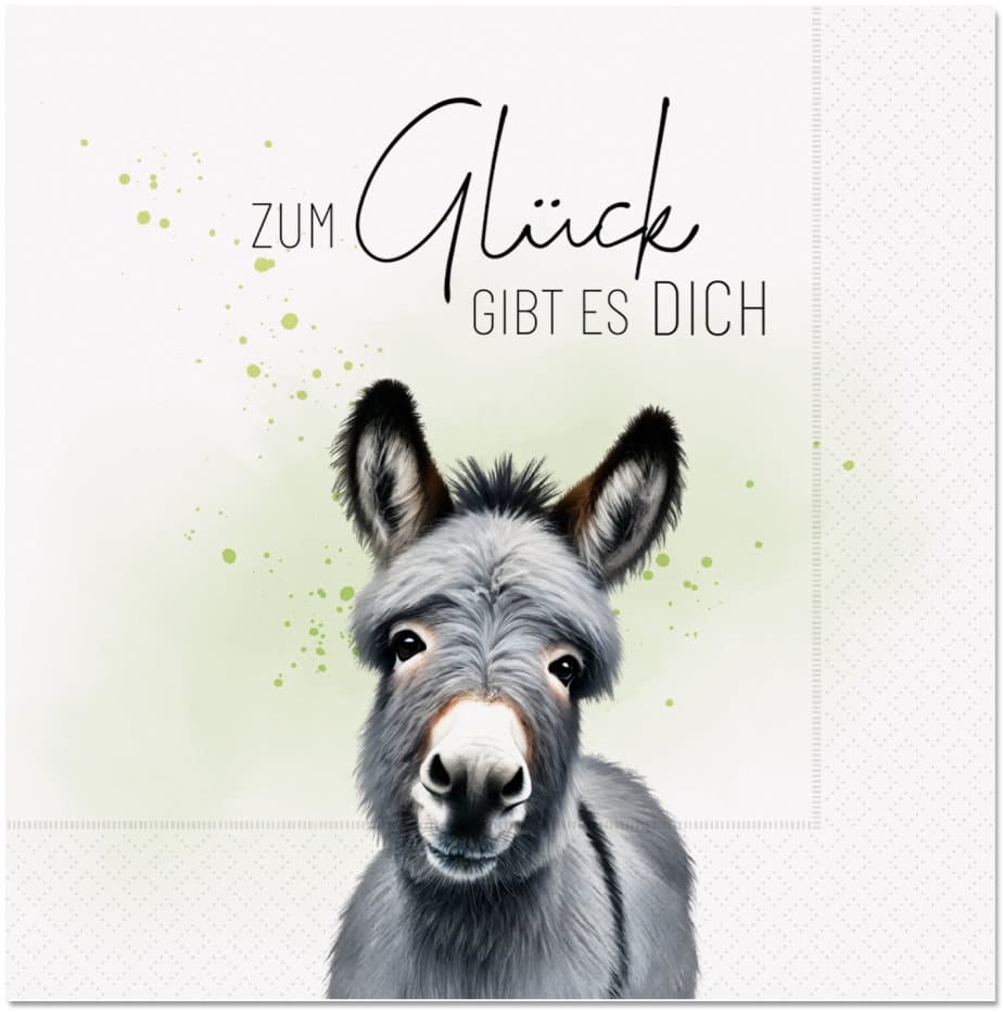 Geschenk für Dich Serviette Zum Glück gibt es Dich 33x33cm 