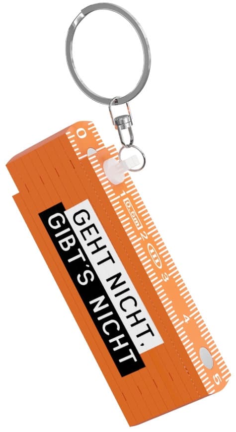 Geschenk für Dich Schlüsselanhänger Mini Zollstock Geht nicht, gibt's nicht