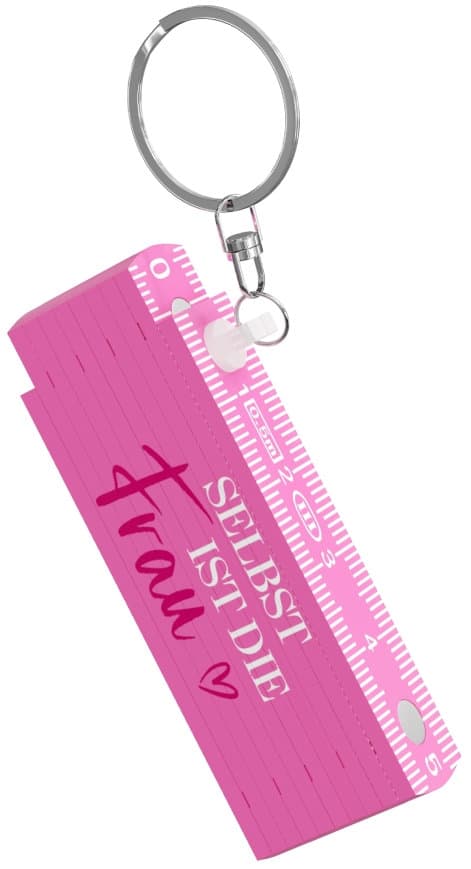 Geschenk für Dich Schlüsselanhänger Mini Zollstock Selbst ist die Frau