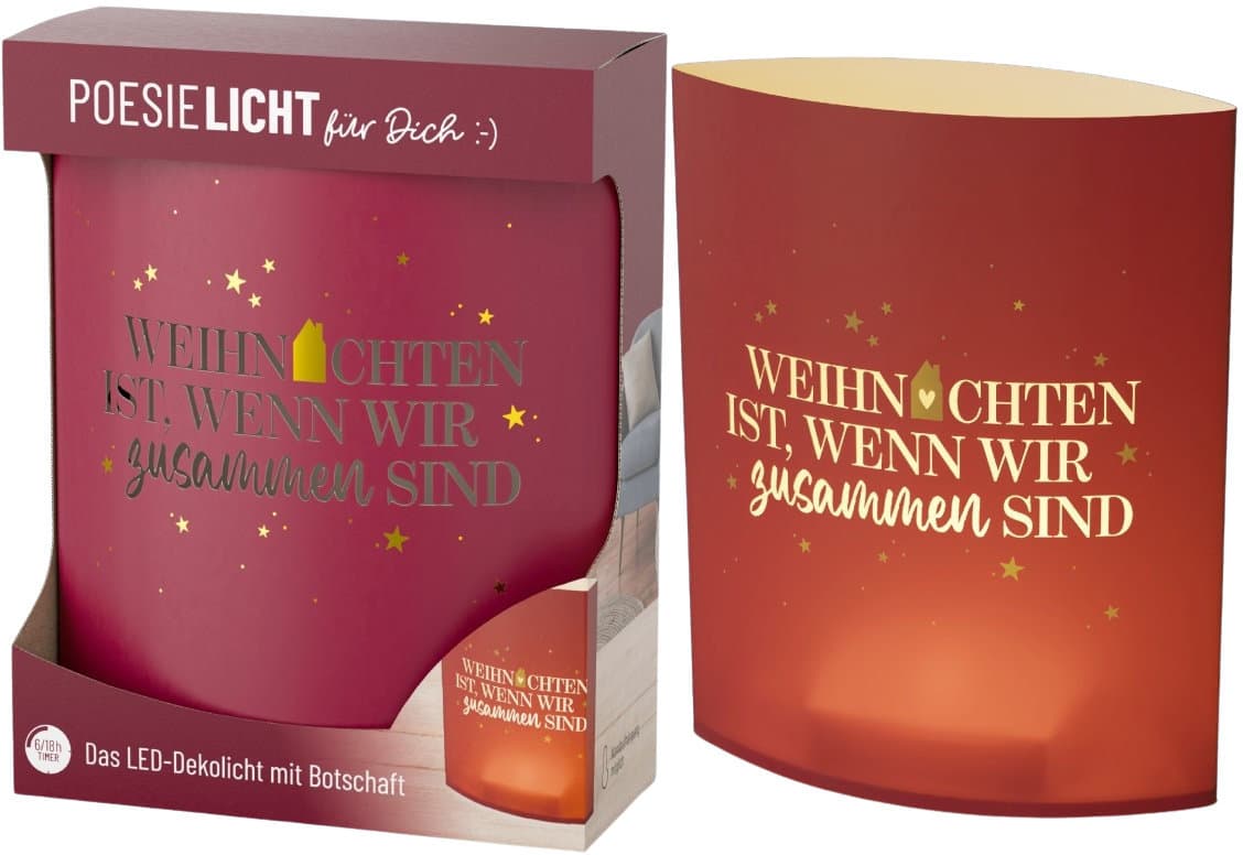 Geschenk für Dich Poesielicht Weihnachten ist, wenn wir zusammen sind