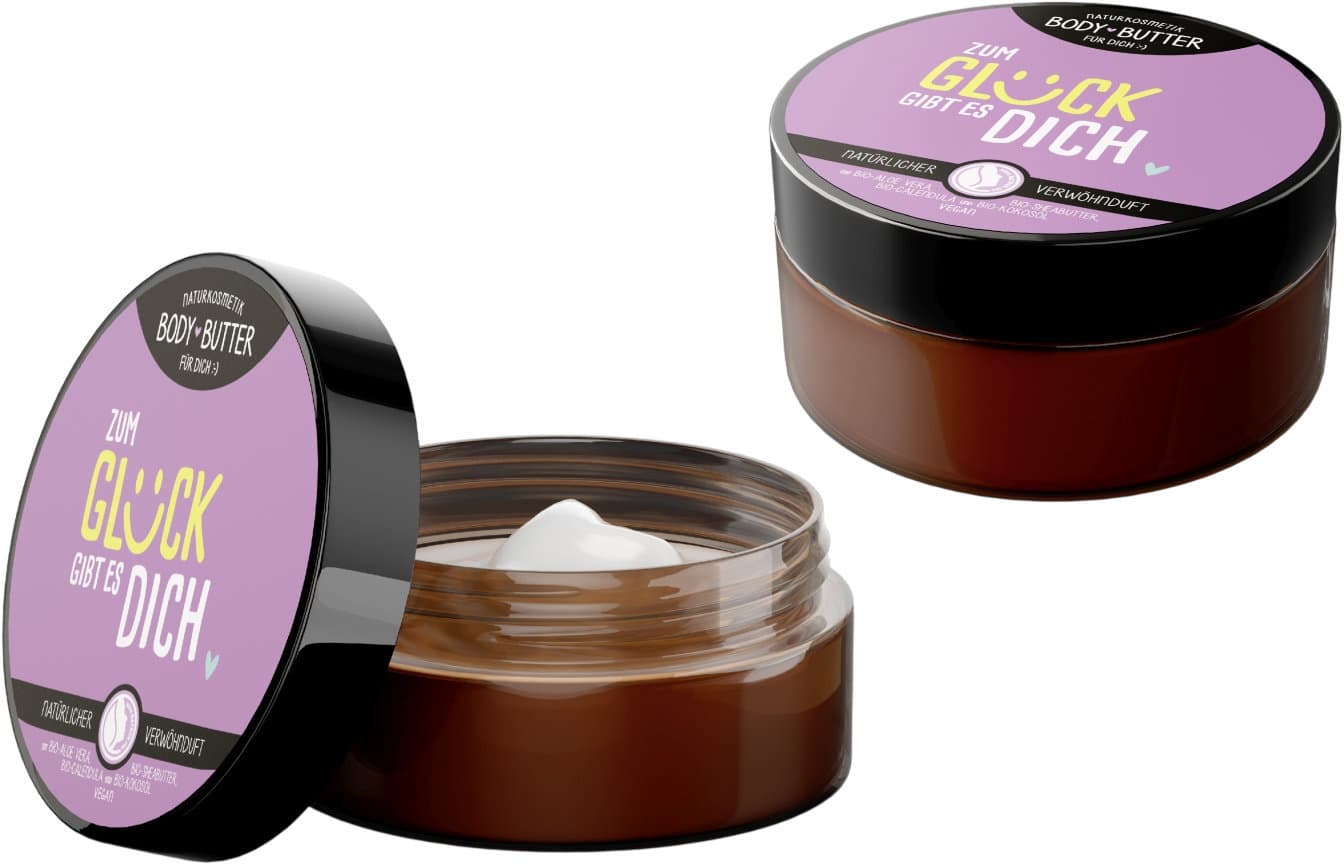 Geschenk für Dich Bodybutter Zum Glück gibt es Dich