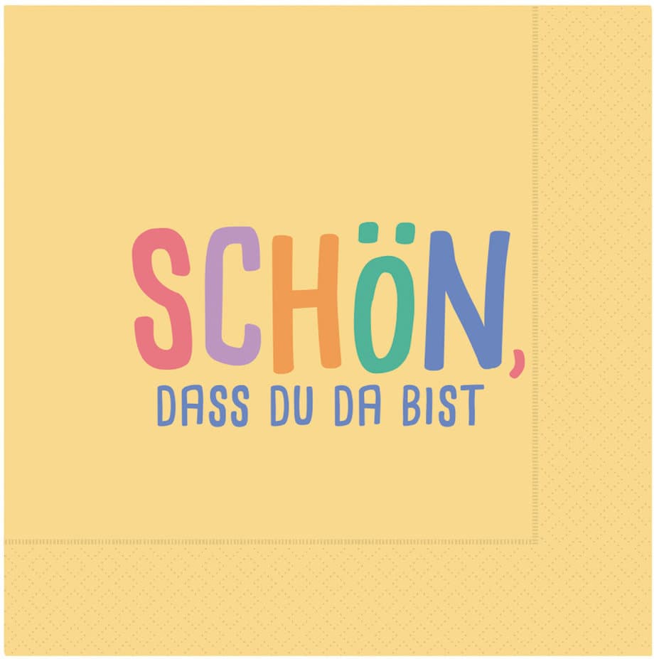 Geschenk für Dich Servietten Schön, dass Du da bist 33x33cm