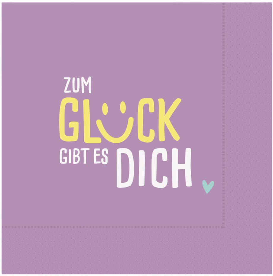 Geschenk für Dich Servietten Zum Glück gibt es Dich 33x33cm