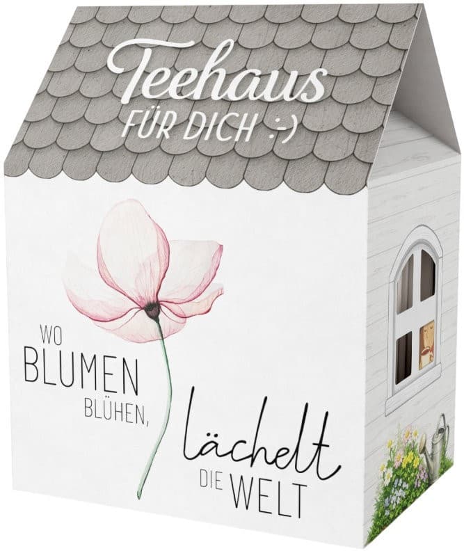 Geschenk für Dich Teehaus Wo Blumen blühen, lächelt die Welt