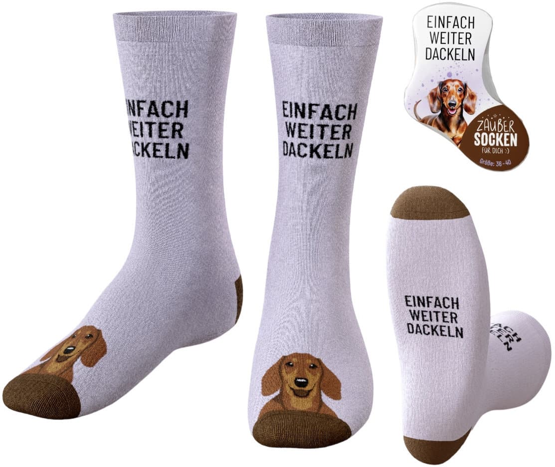 Geschenk für Dich Zaubersocken Einfach weiter dackeln