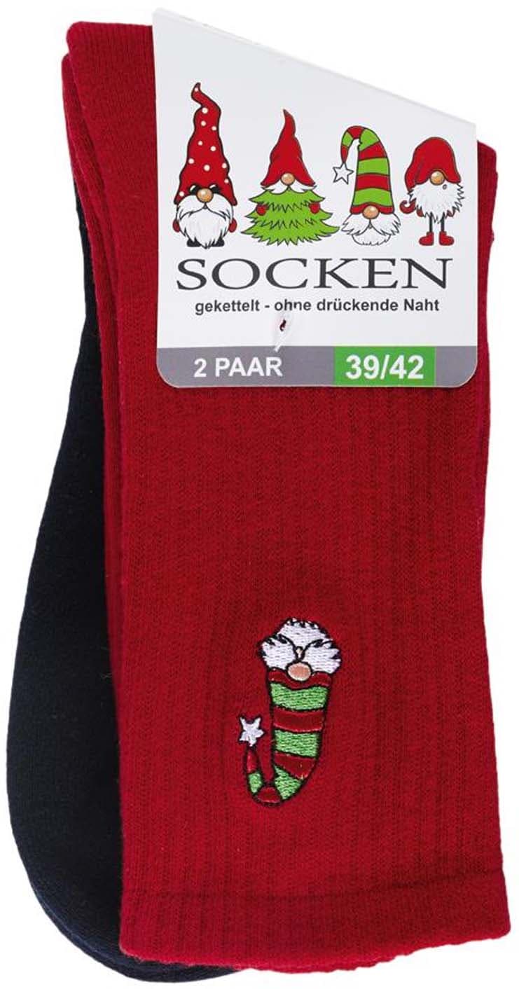 Unisex Weihnachtssocken Gnom 2er Pack