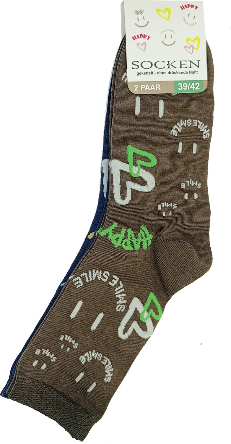 Damen Socken Smile 2er Pack
