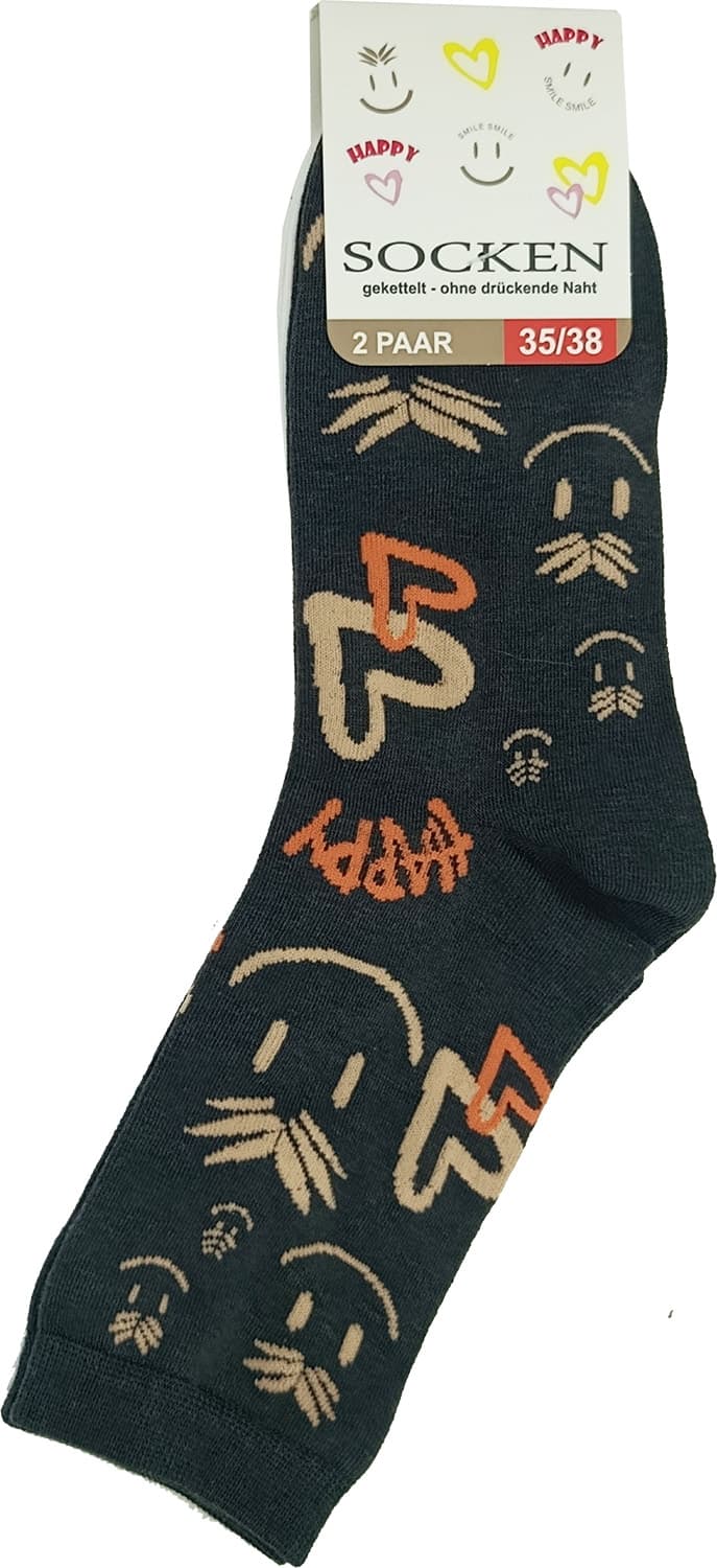 Damen Socken Smile 2er Pack
