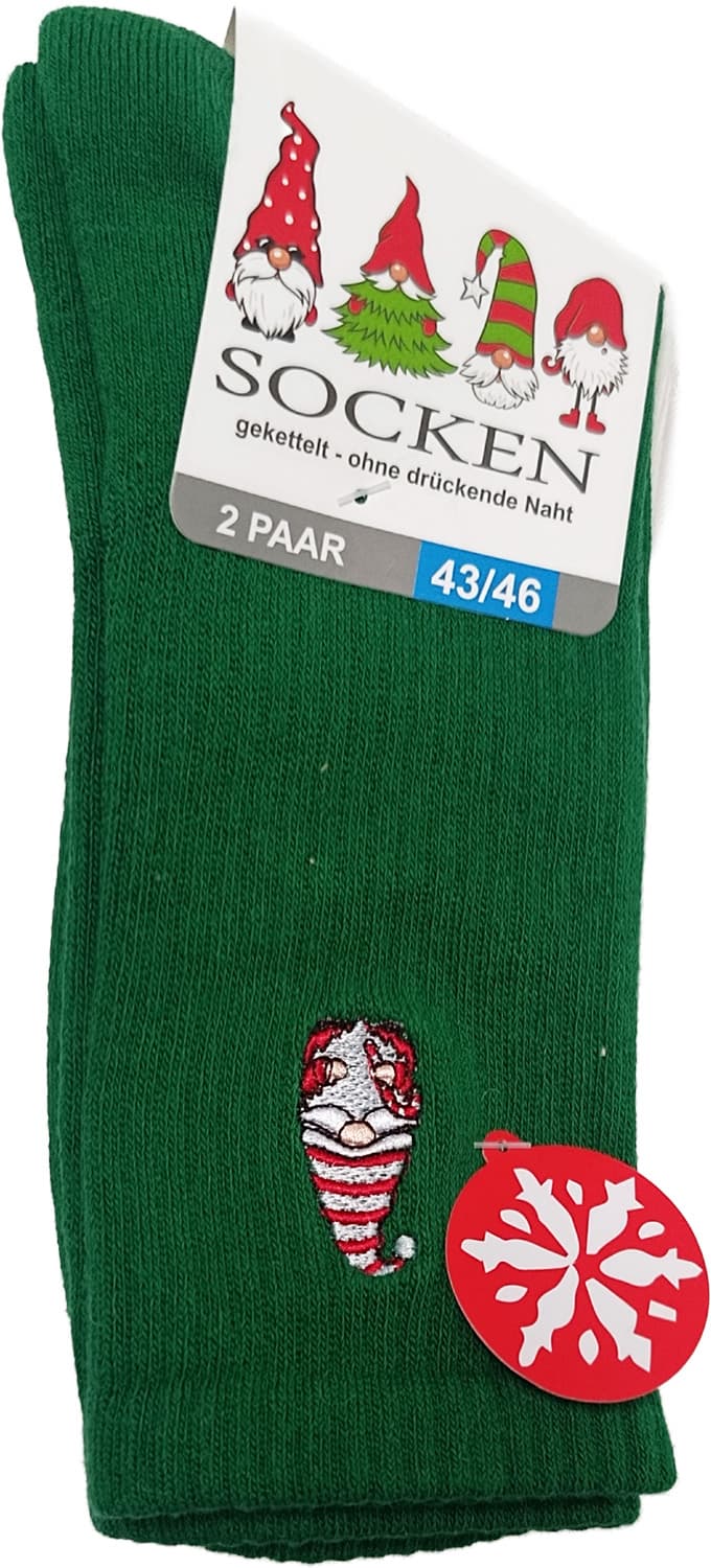 Unisex Weihnachtssocken Gnom 2er Pack