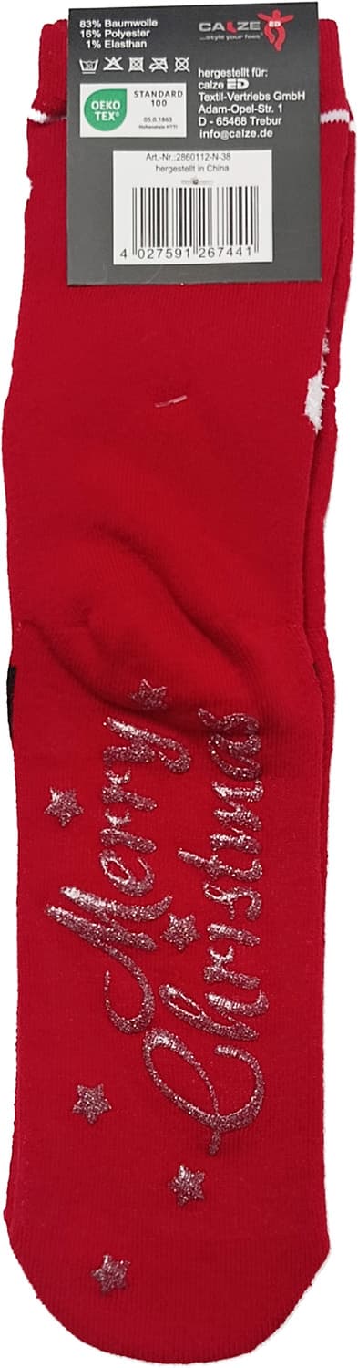 Damen X-MAS ABS-Socken Nikolaus