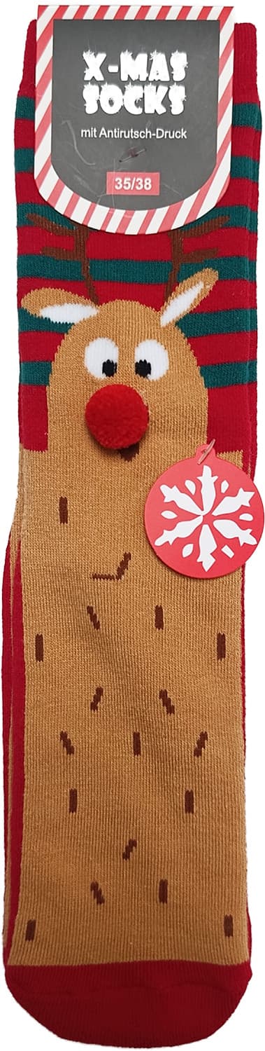 Damen X-MAS ABS-Socken Rentier