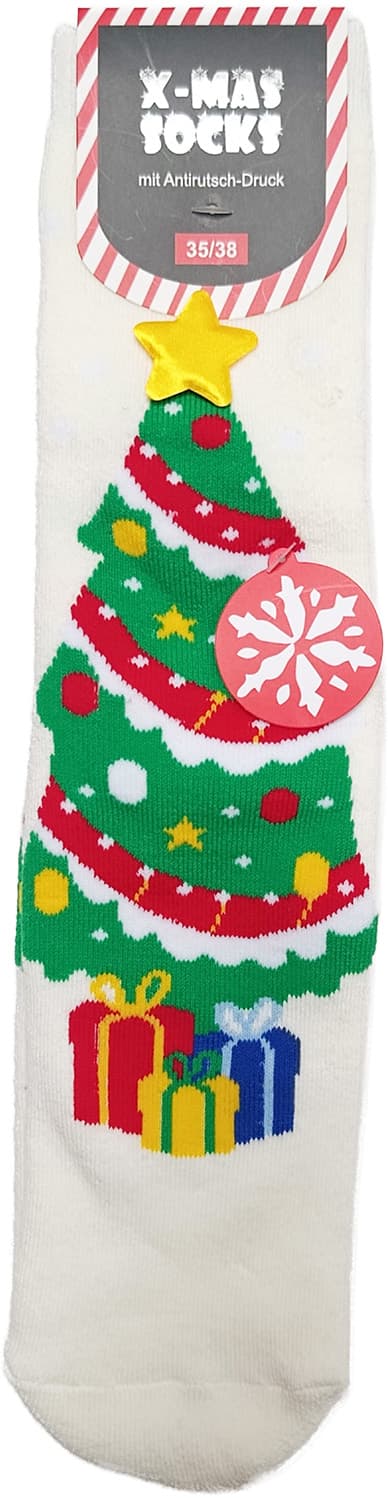 Damen X-MAS ABS-Socken Weihnachtsbaum