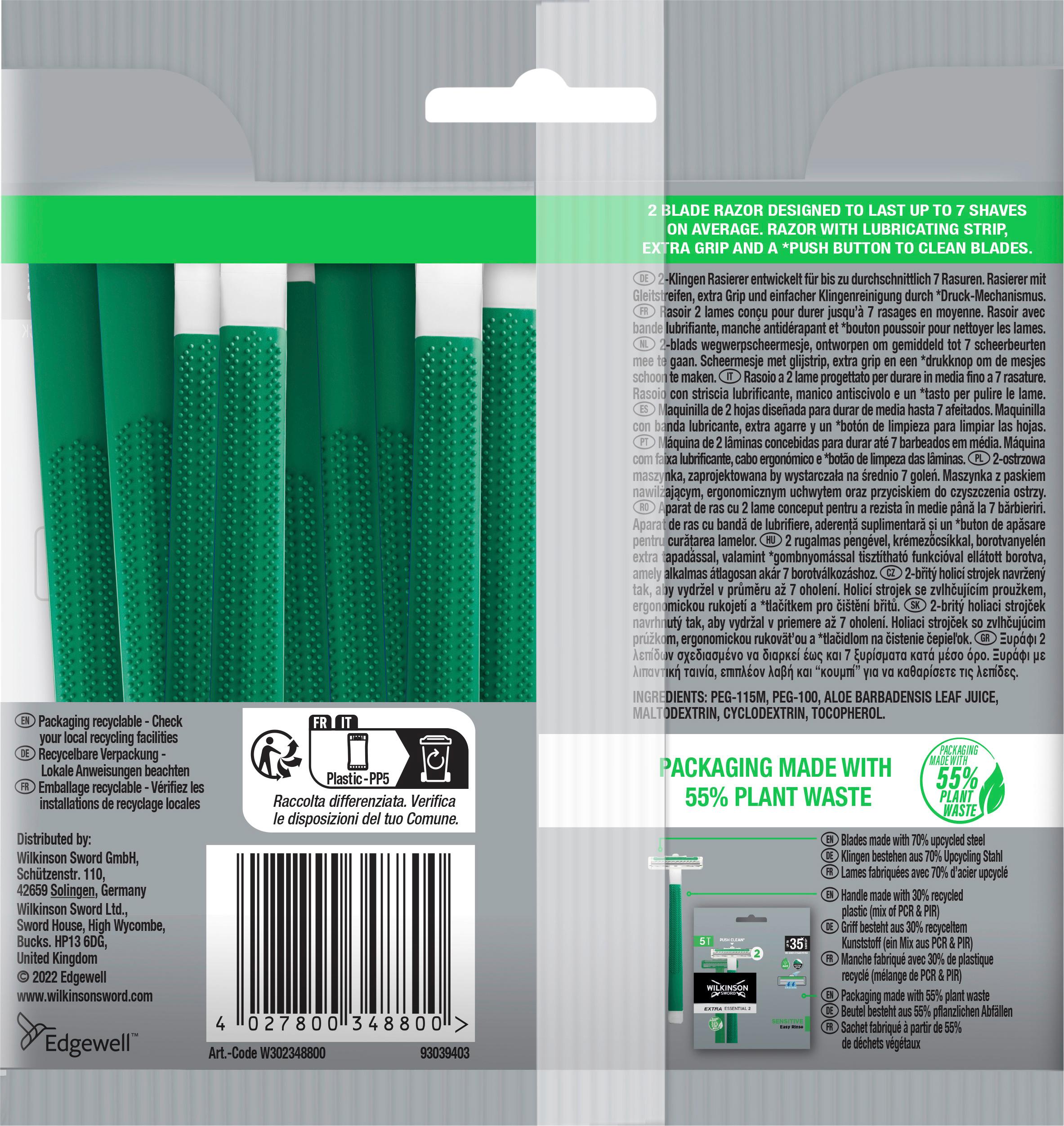 Produktbild WILKINSON SWORD Extra 2 Essential Sensitive Einwegrasierer 2 von 2