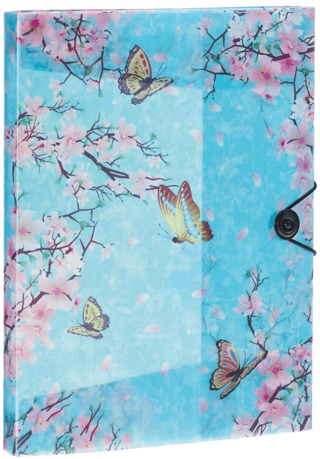 Sammelbox PP A4 mit Knopf ASIA blau
