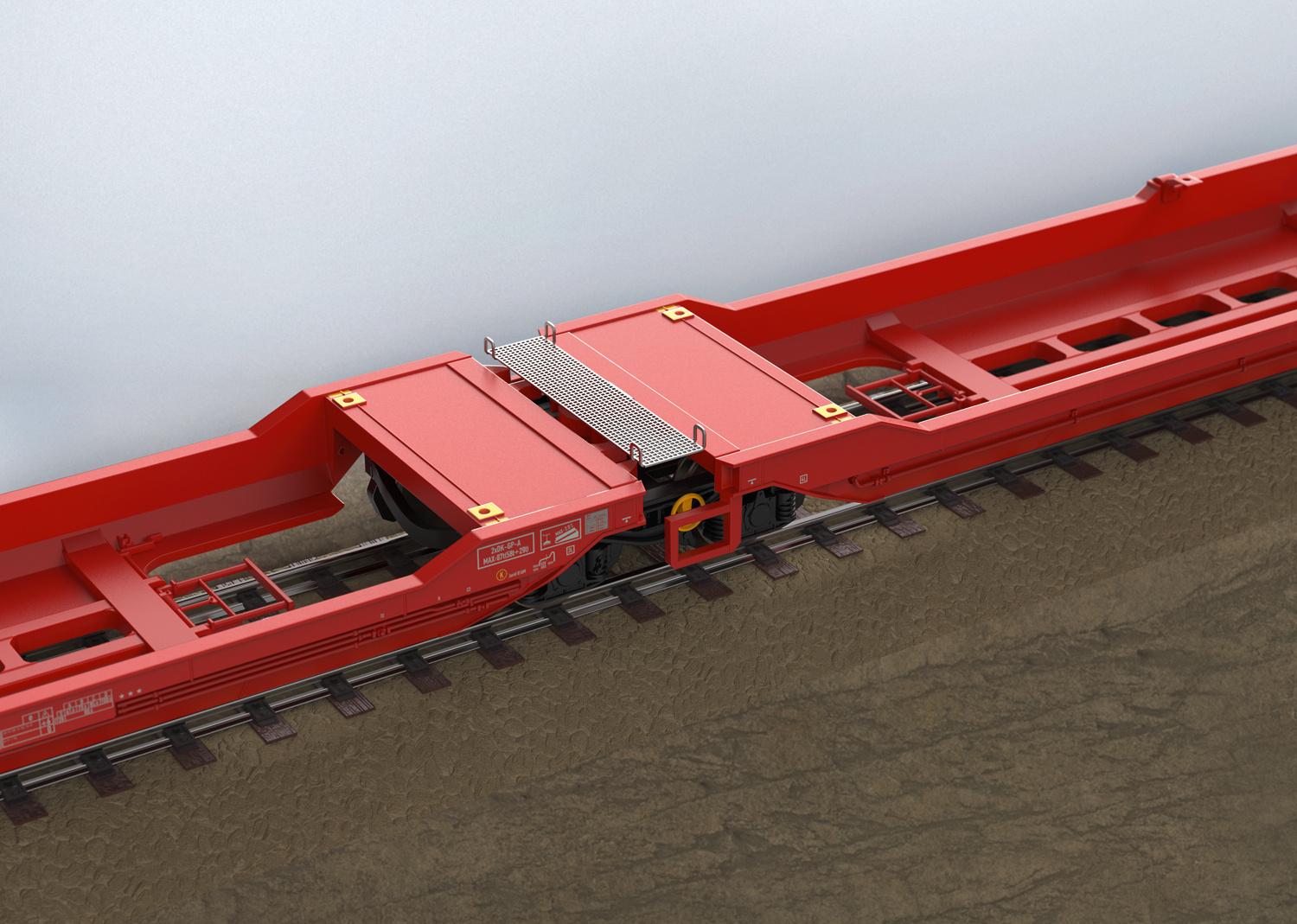 Produktbild TRIX T24470 H0 Doppel-Taschenwagen Sdggmrss 738 3 von 6