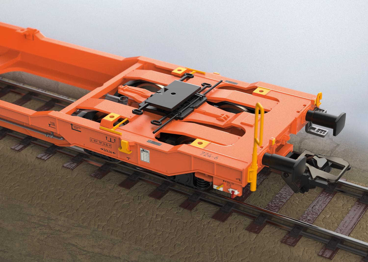 Produktbild TRIX T24471 H0 Doppel-Taschenwagen Sdggmrss 4 von 4