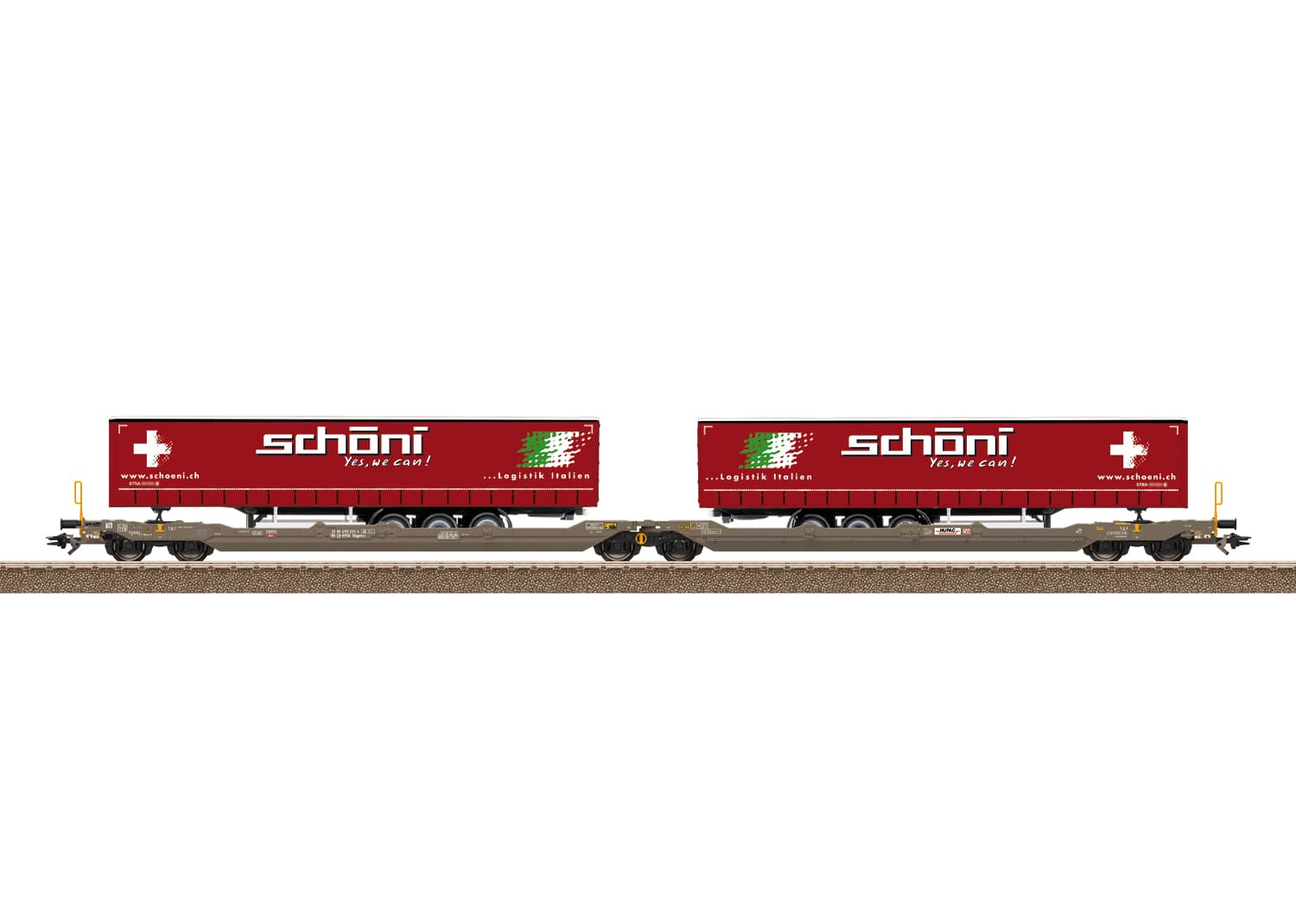 TRIX 24475 H0 Doppel-Taschenwagen Sdggmrss Schoeni HUPAC Ep. VI ab 14 Jahren